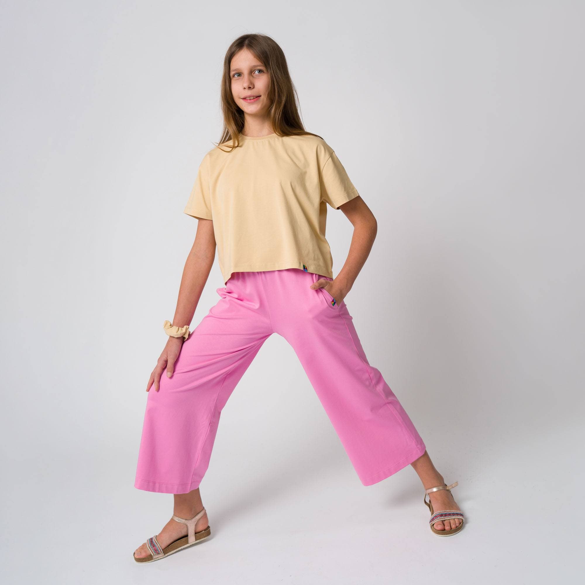 Pastel pink culotte trousers Junior