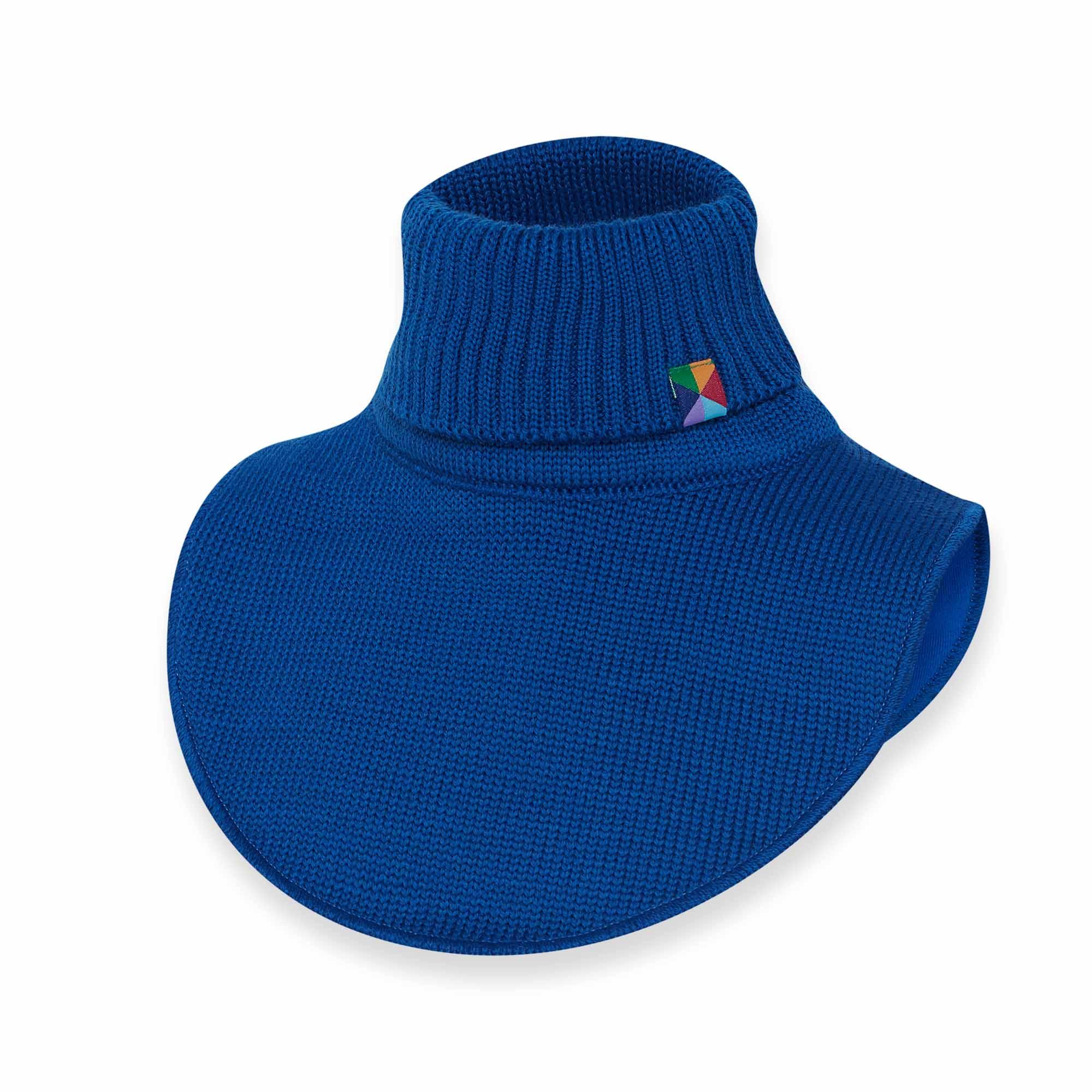 Blue merino wool neck warmer kids