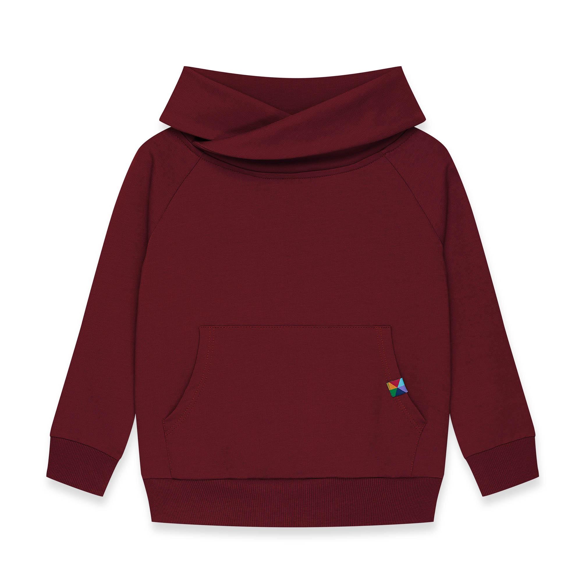 Burgundy funnel neck pullover sweatshirt