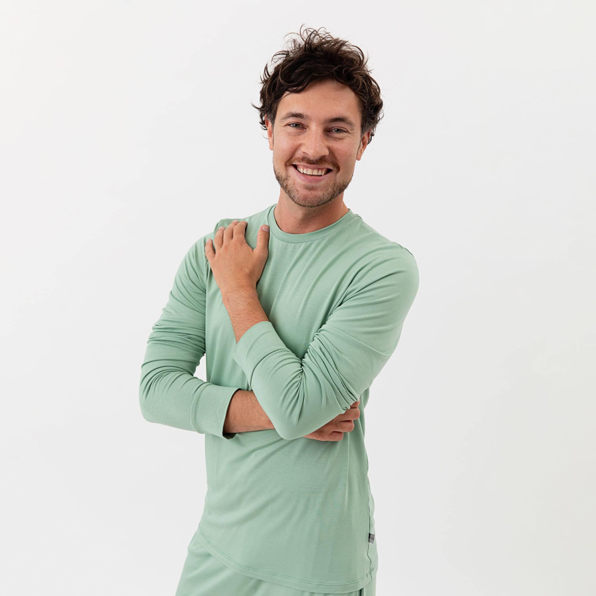 Celadon long sleeve pajama top Men