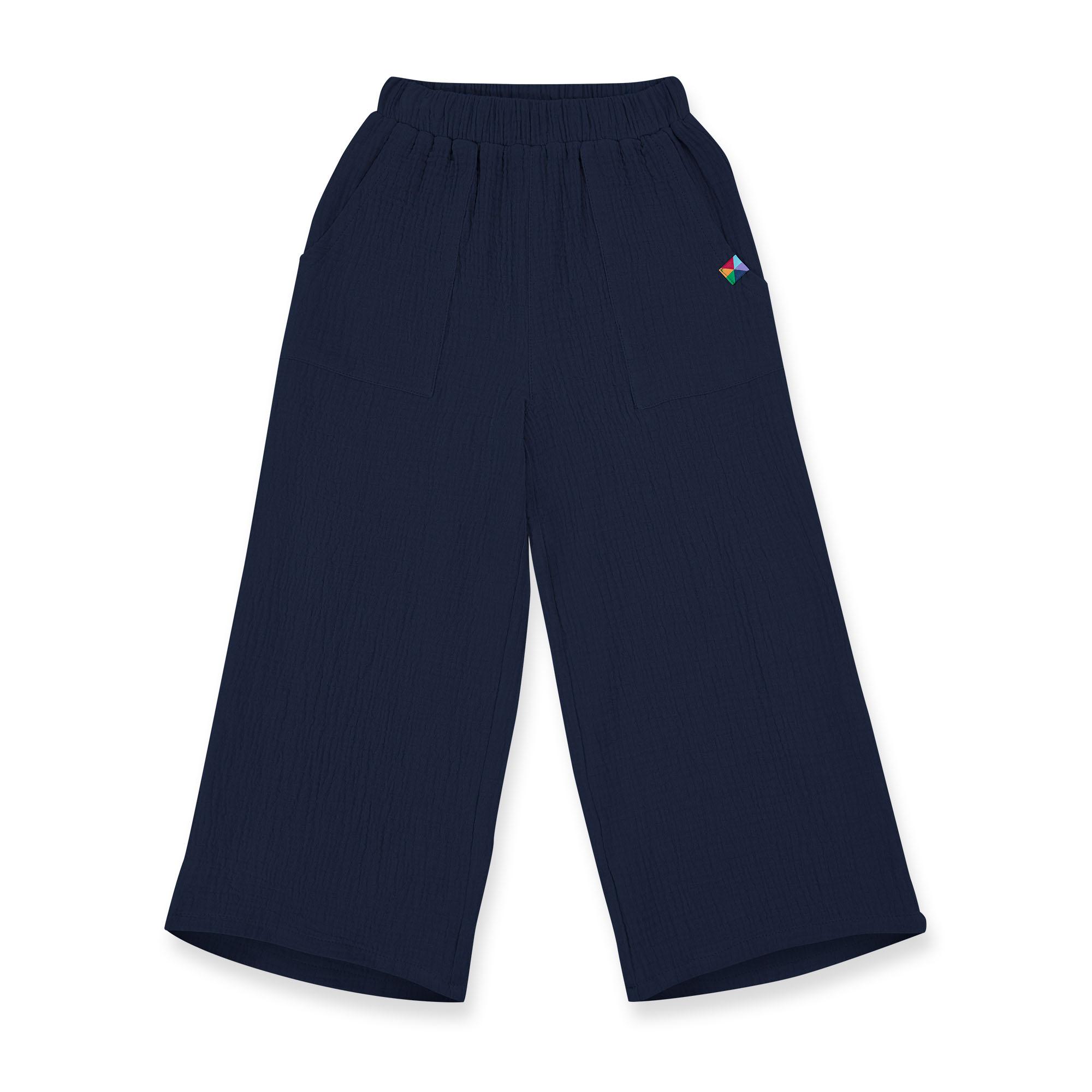 Navy blue muslin pants