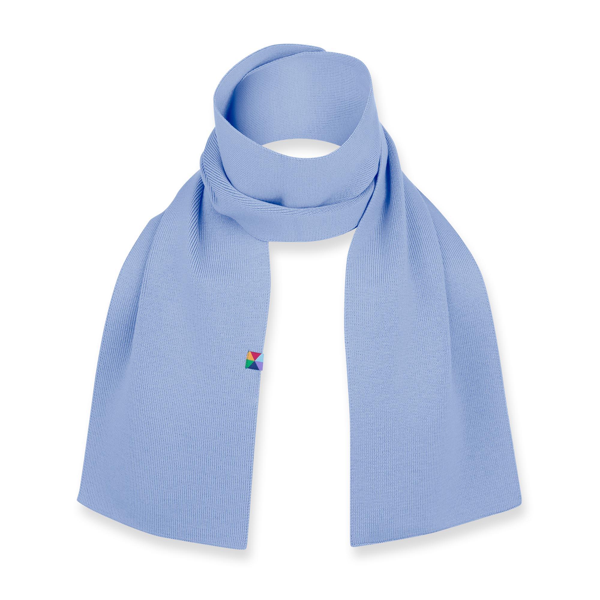 Sky blue fine knit merino wool scarf kids