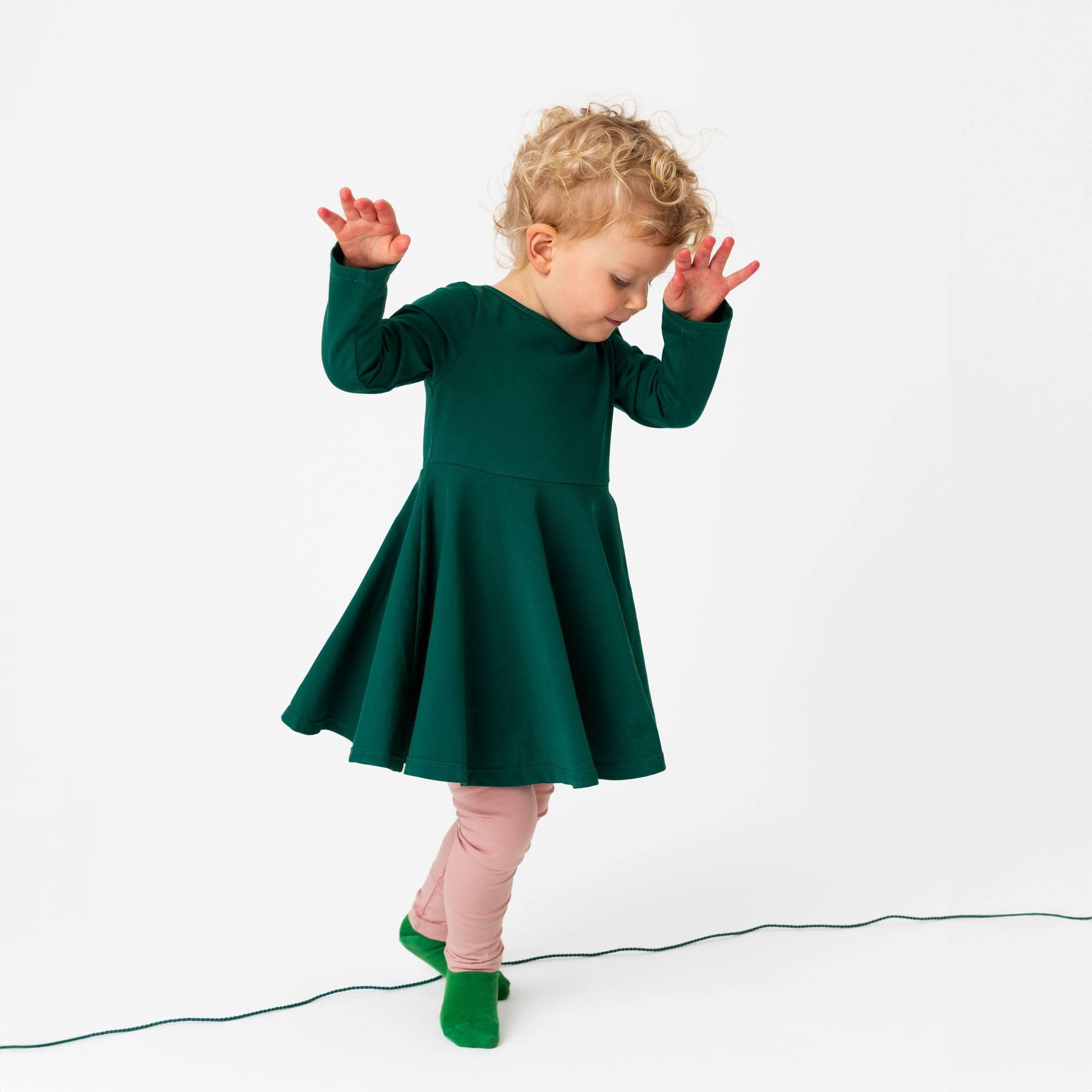 Bottle-green long sleeve dress Baby