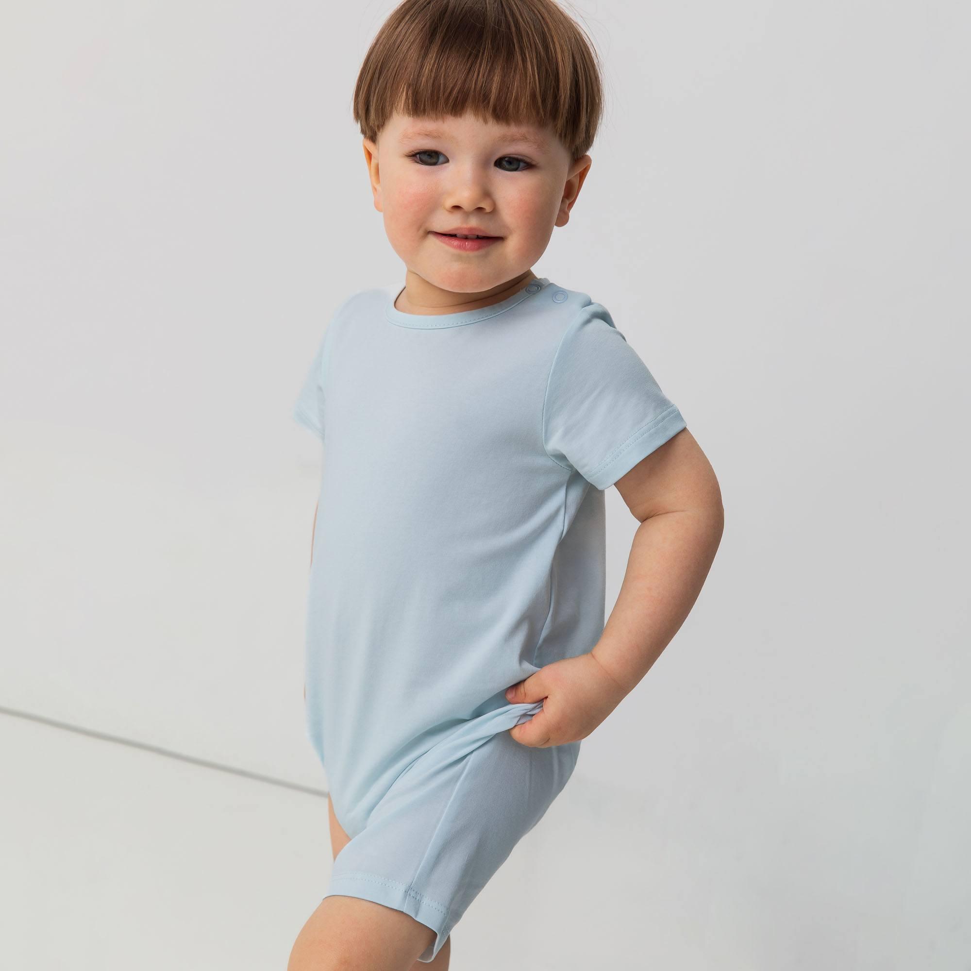 Light blue short sleeve romper