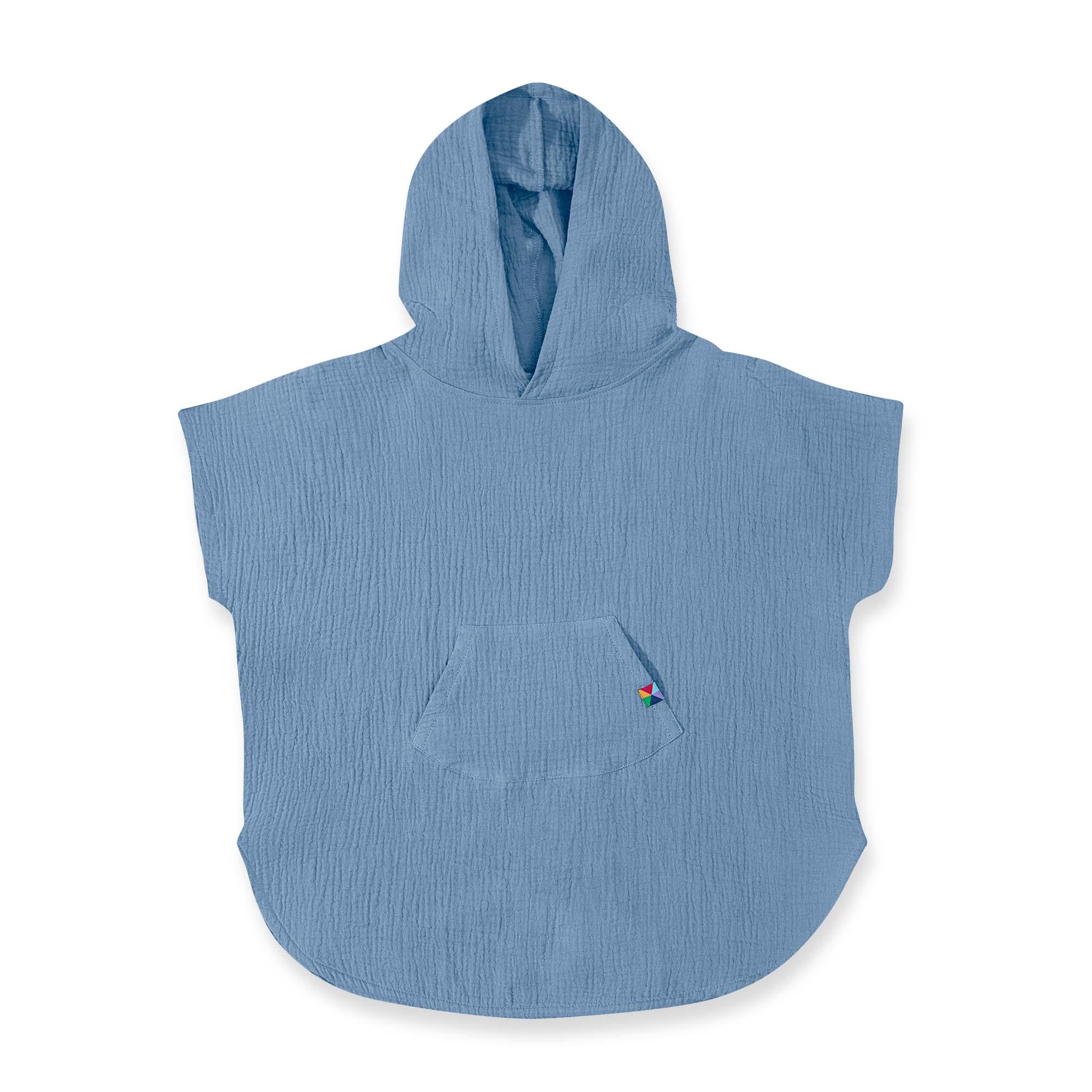 Sky blue muslin poncho