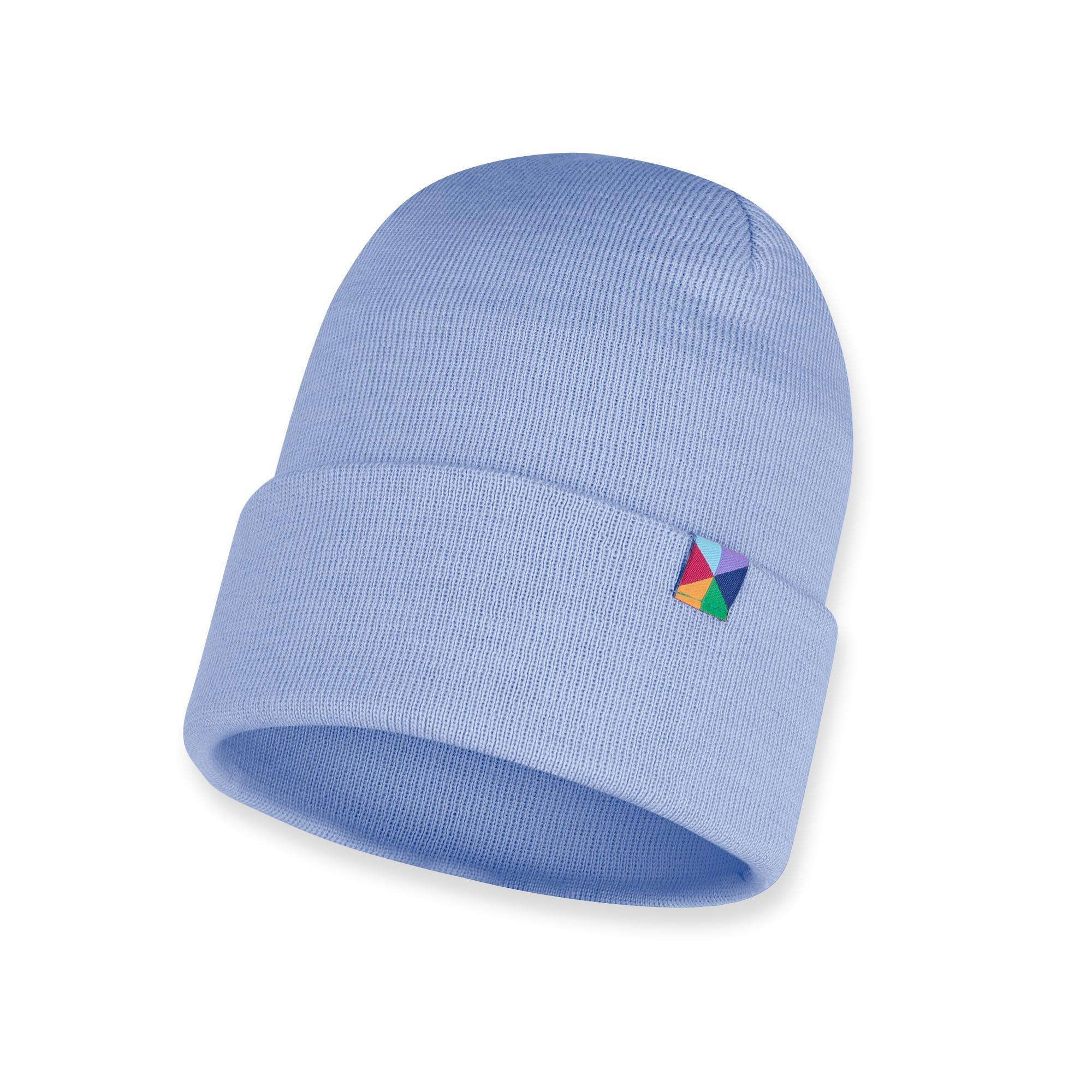 Sky blue fine knit merino wool cap kids