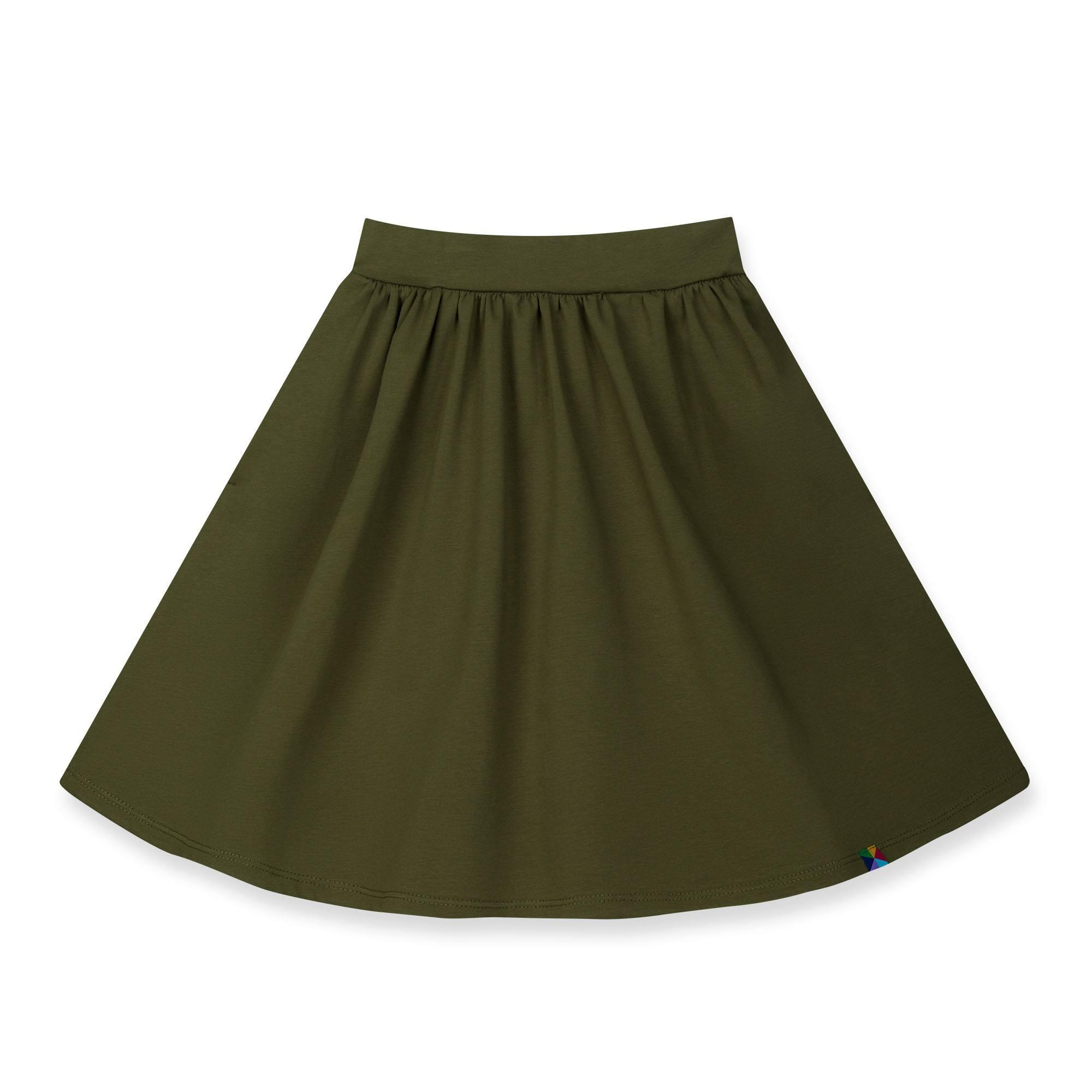 Khaki midi skirt with pockets