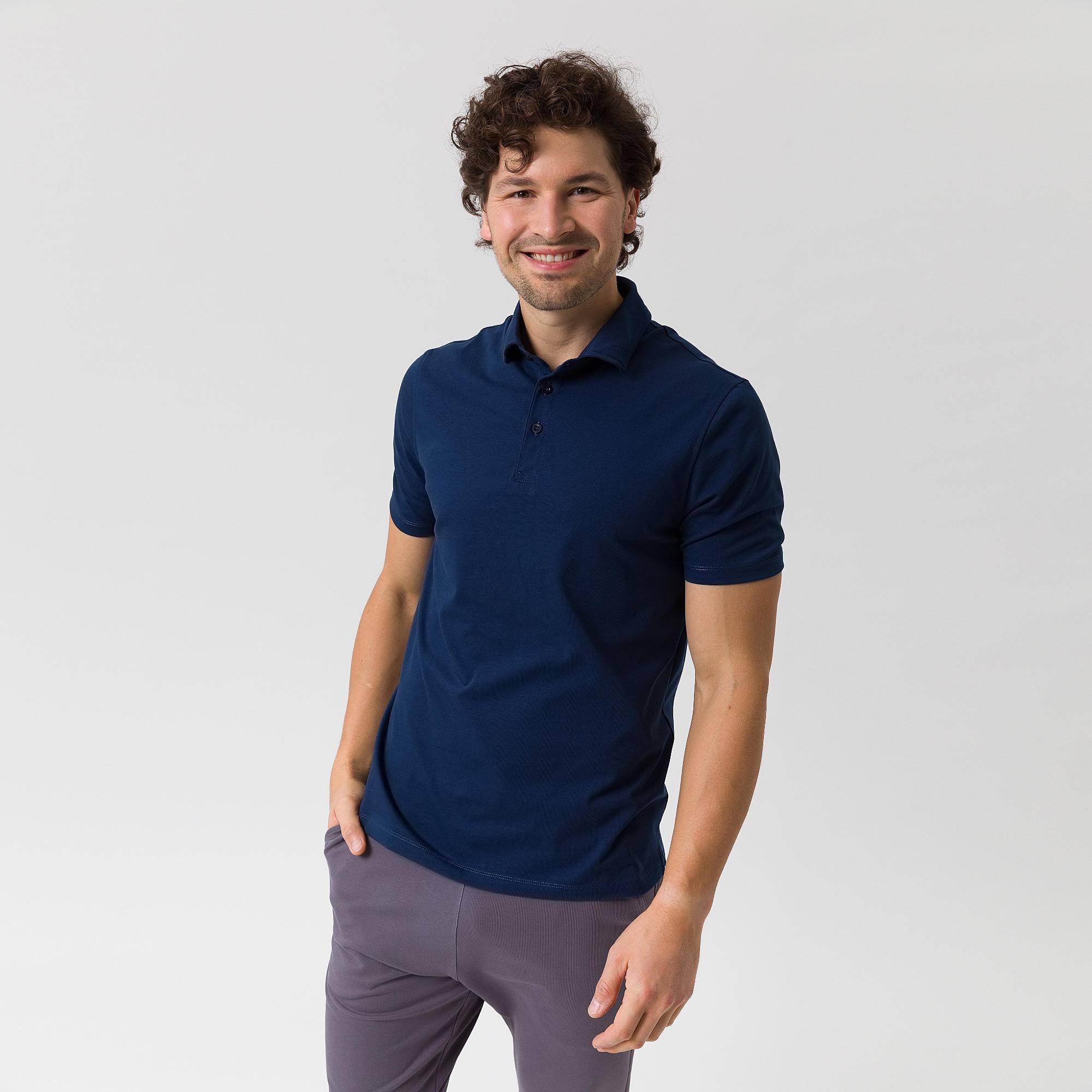 Navy blue polo shirt Men