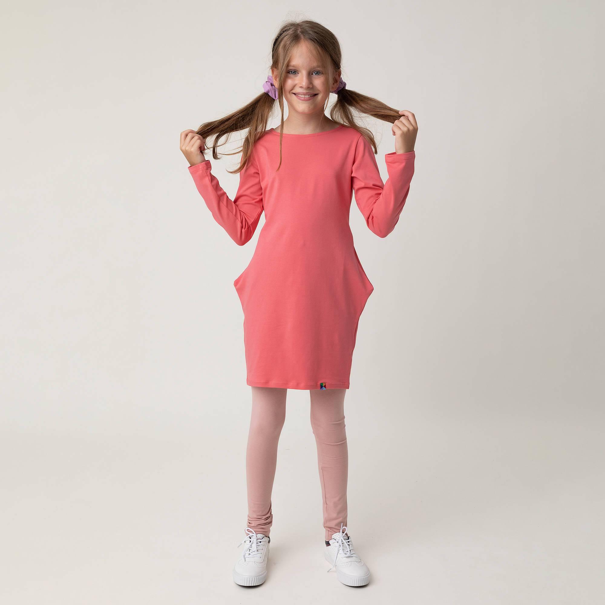 Coral dress with pockets