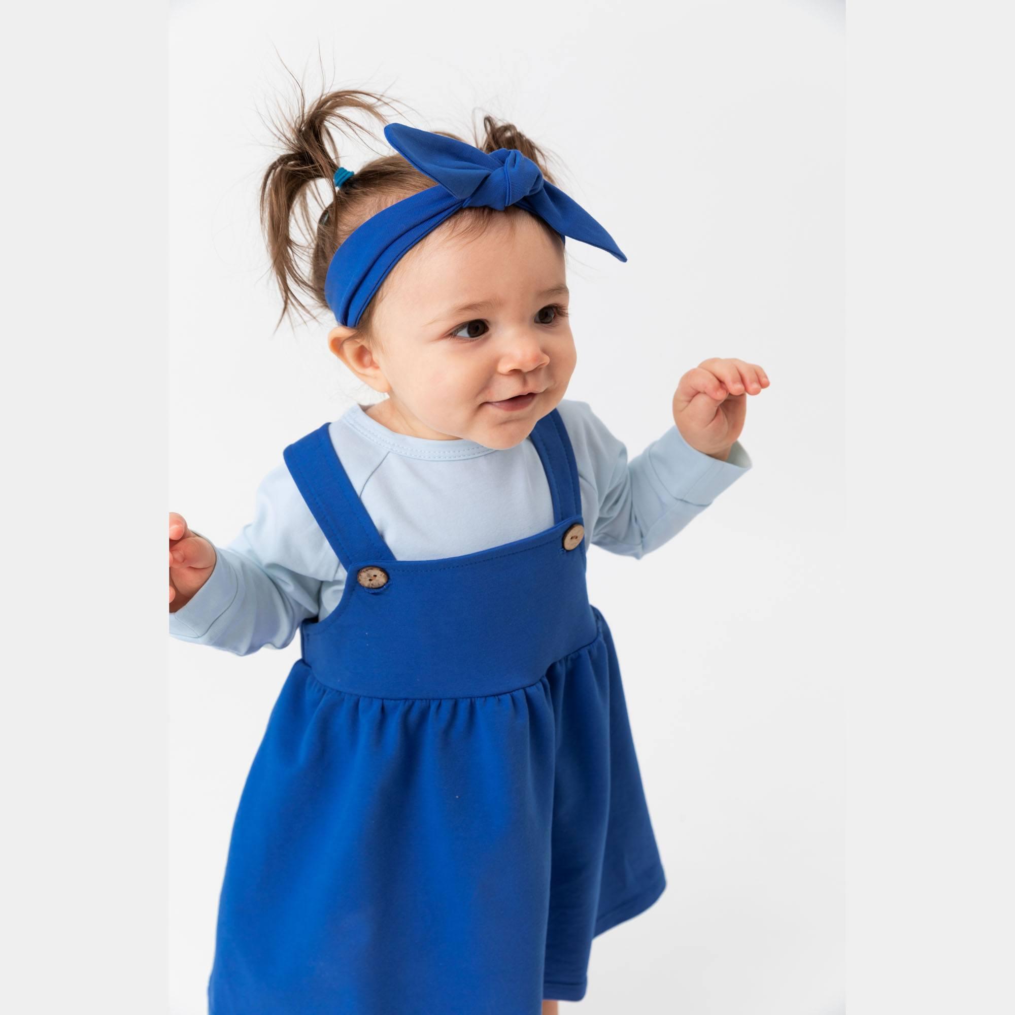 Blue dungaree dress