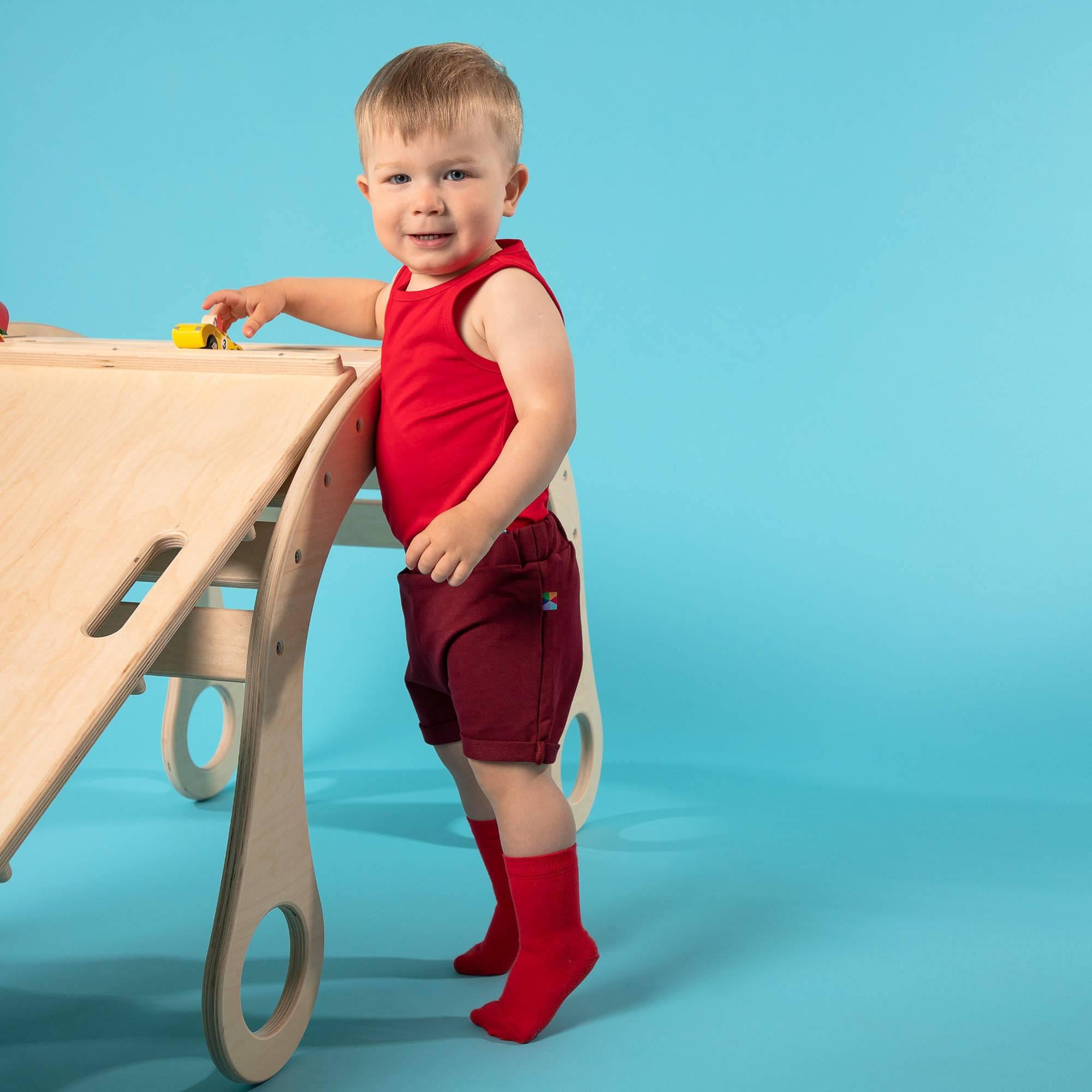 Red sleveless bodysuit