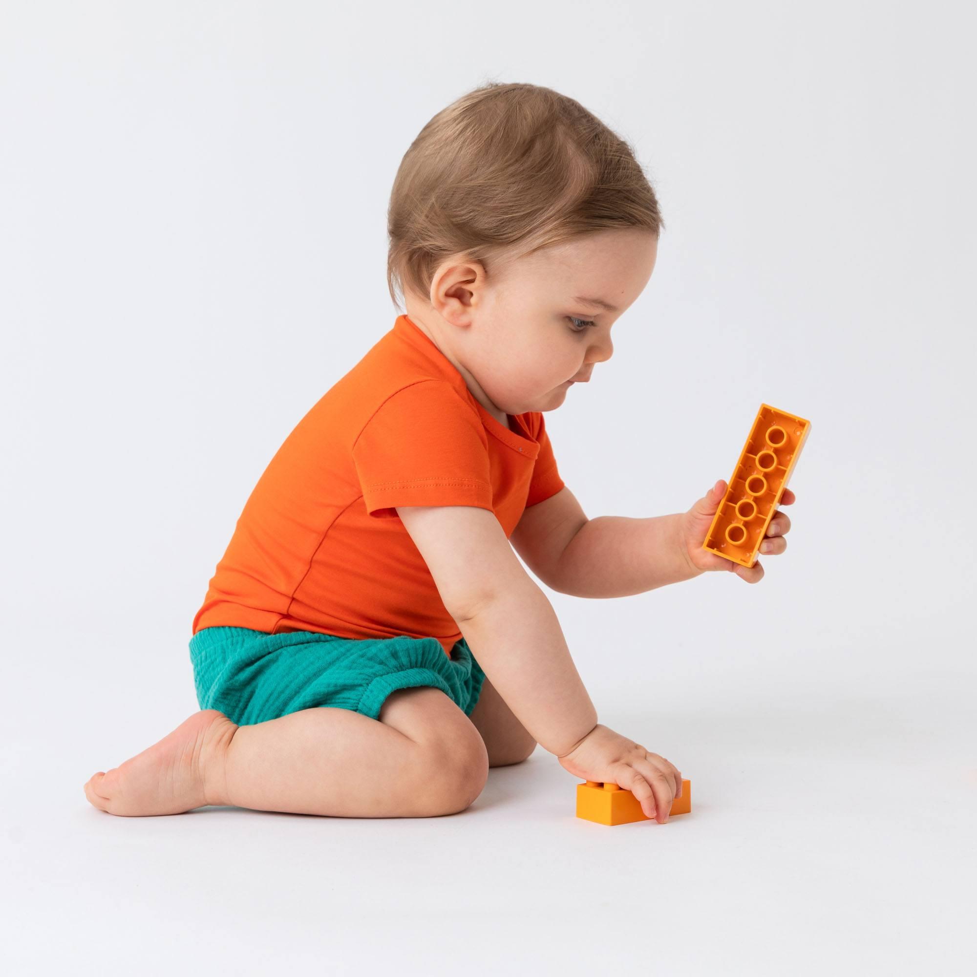 Orange short sleeve bodysuit