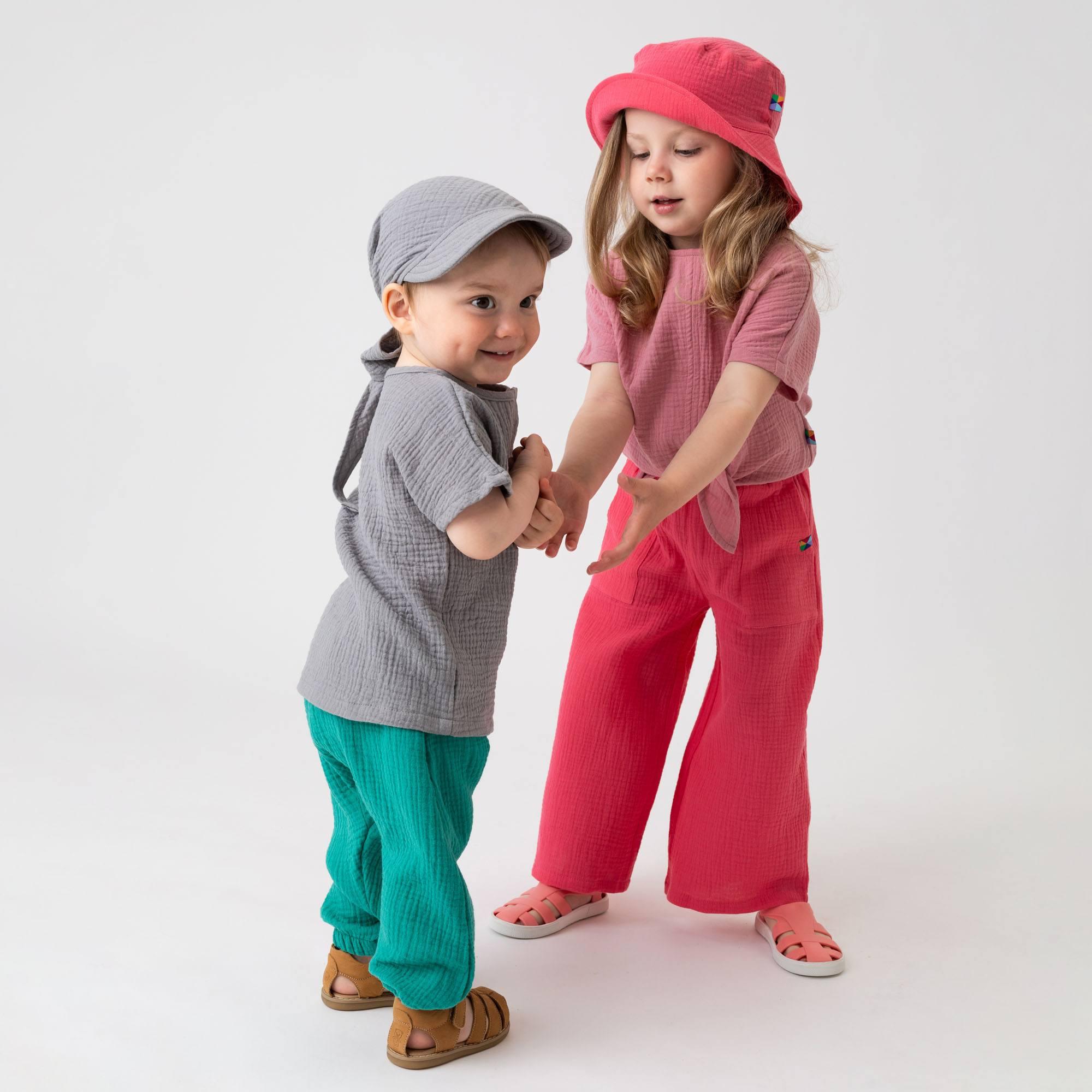 Grey muslin bandana hat