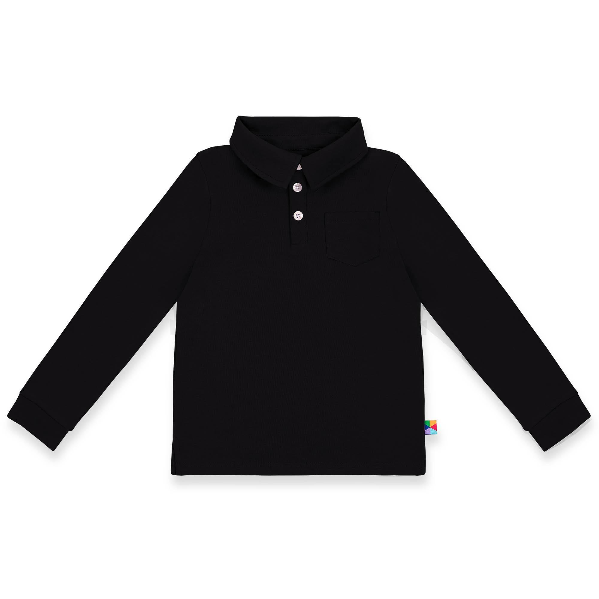 Black long sleeve polo shirt