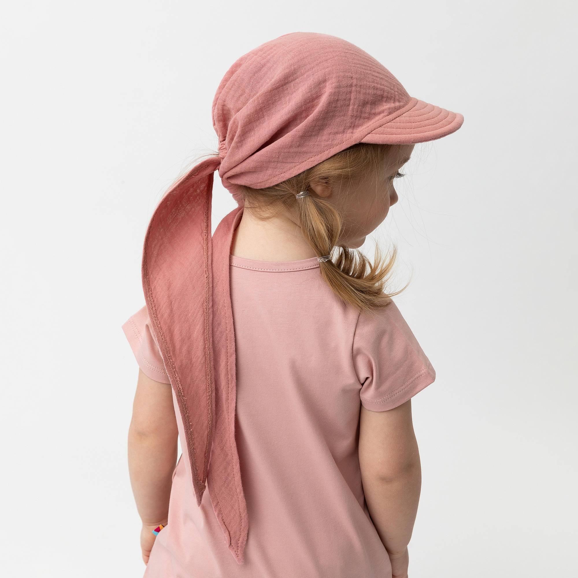 Pink muslin bandana hat