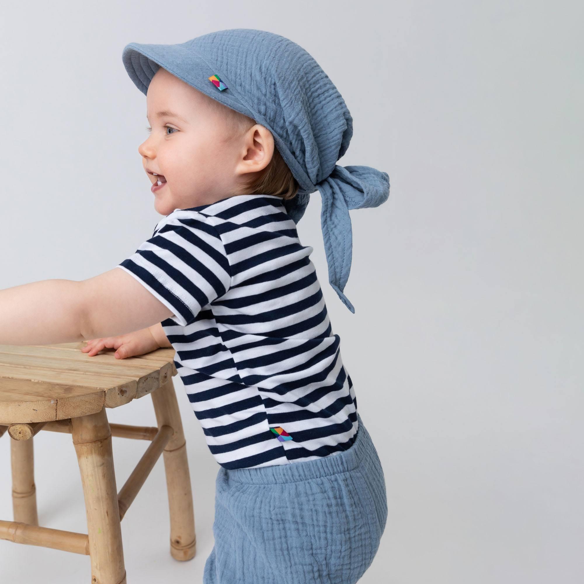 Sky blue muslin bandana hat