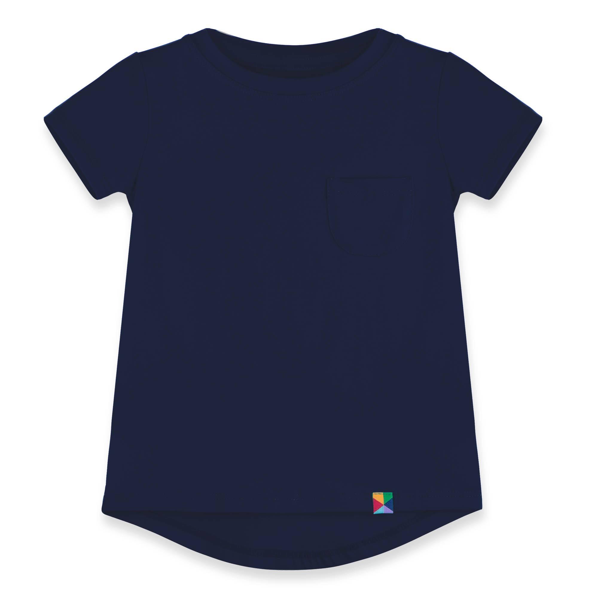 Navy blue T-shirt with a pocket Junior