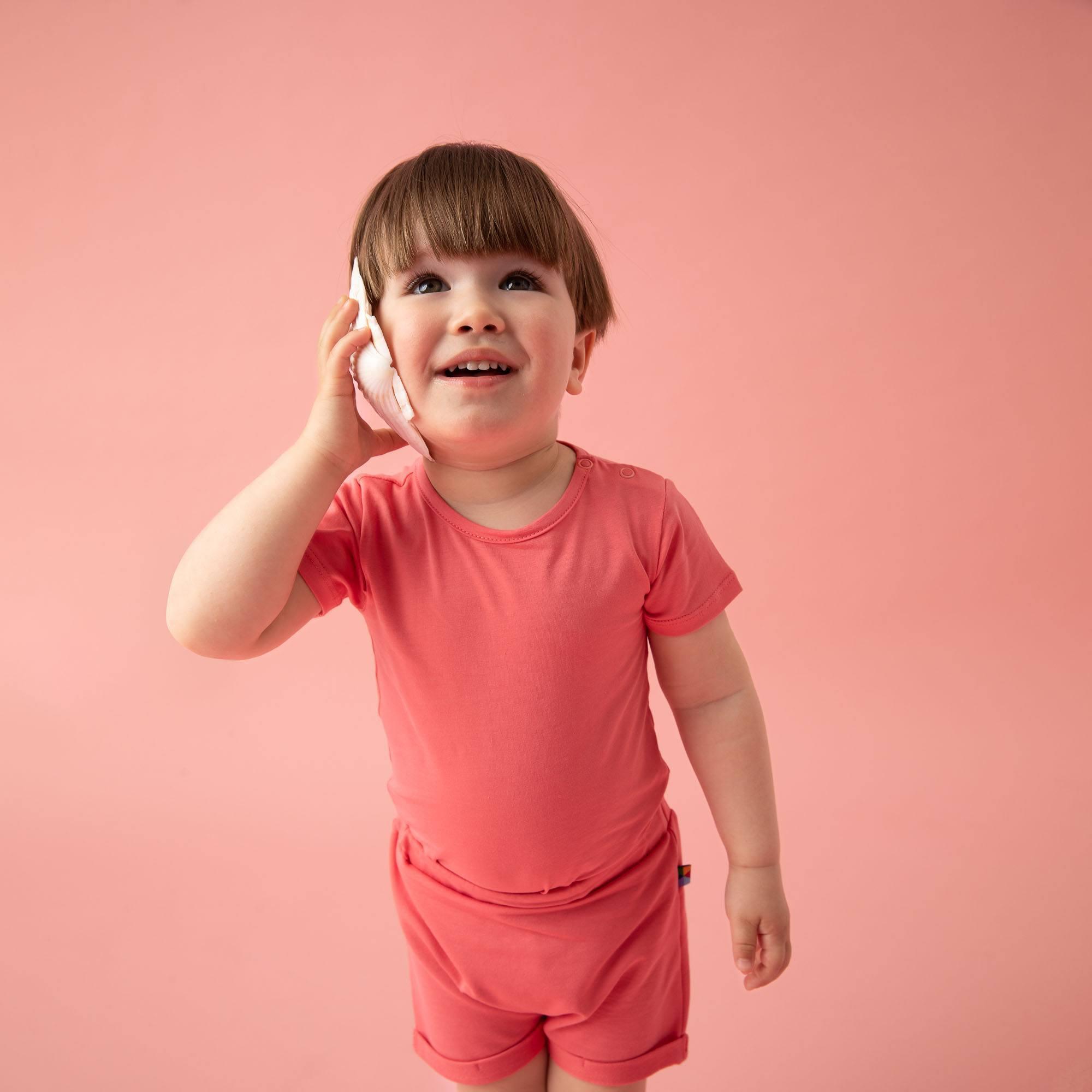 Coral short sleeve bodysuit