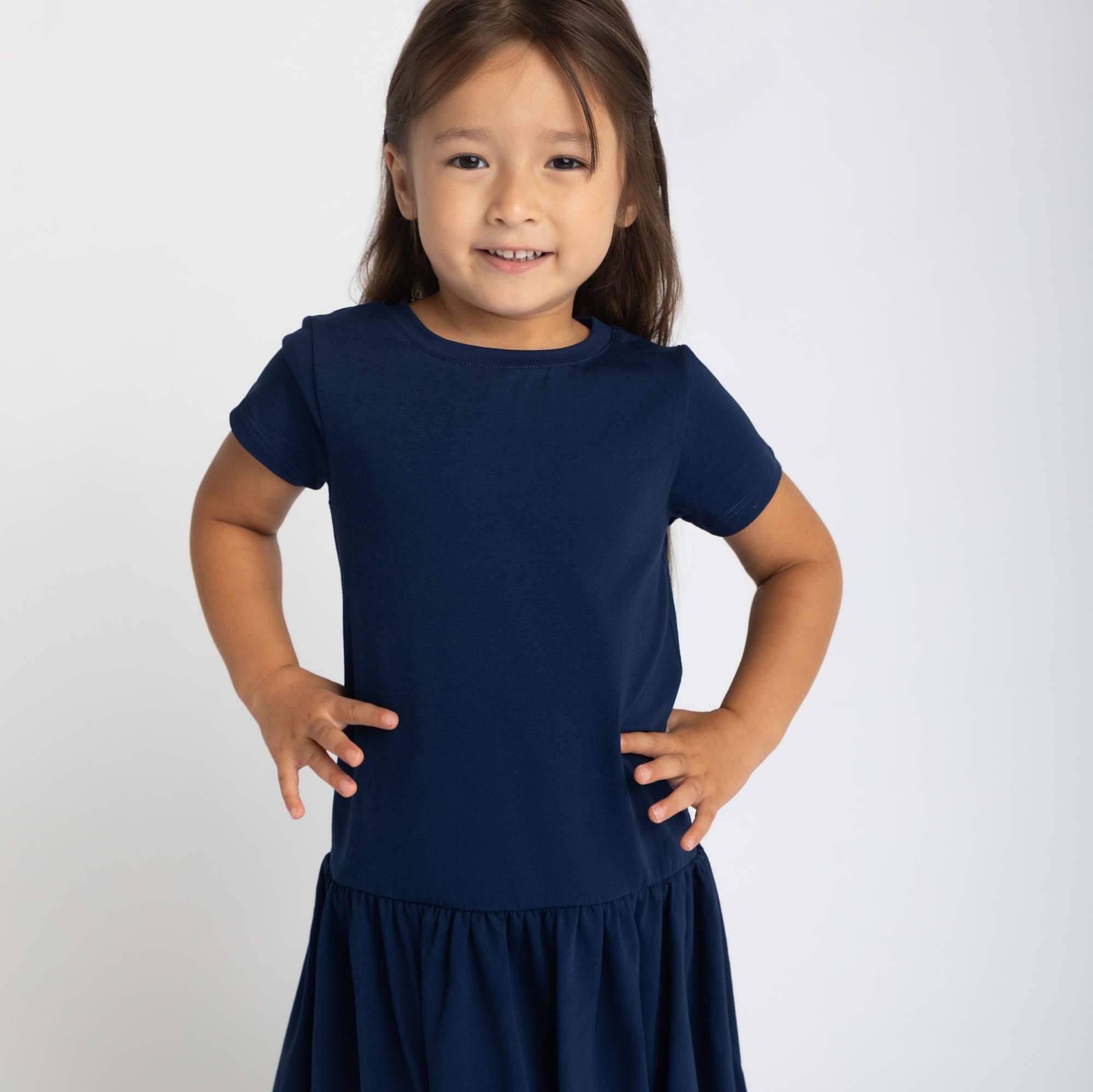 Navy blue frill dress