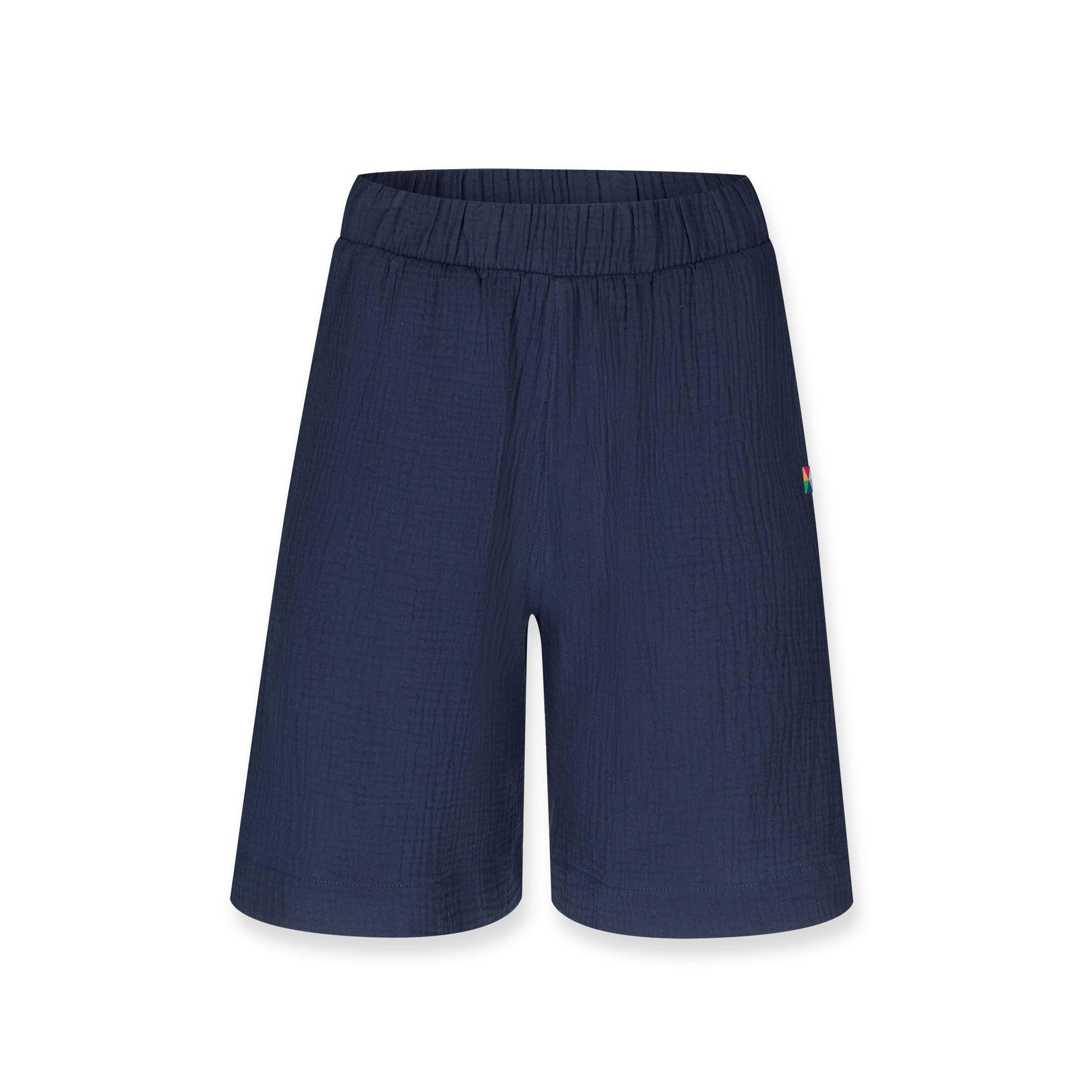 Navy blue muslin muslin shorts Women