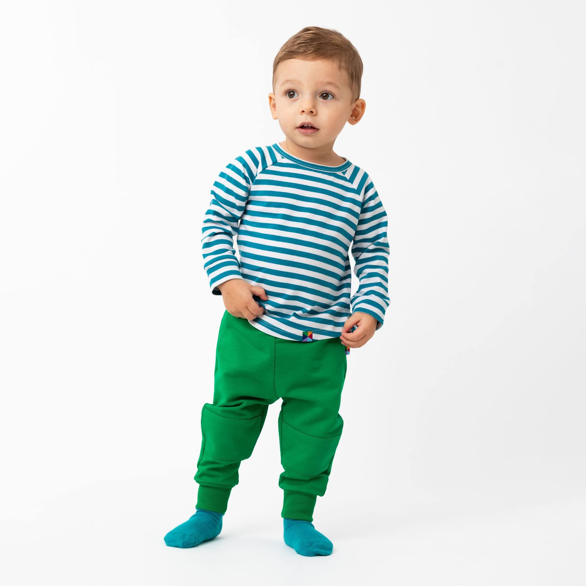 Turquoise stripes longe sleeve shirt Baby