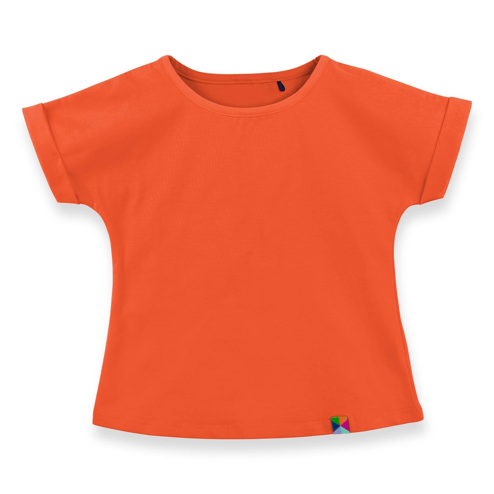 Orange crew neck shirt