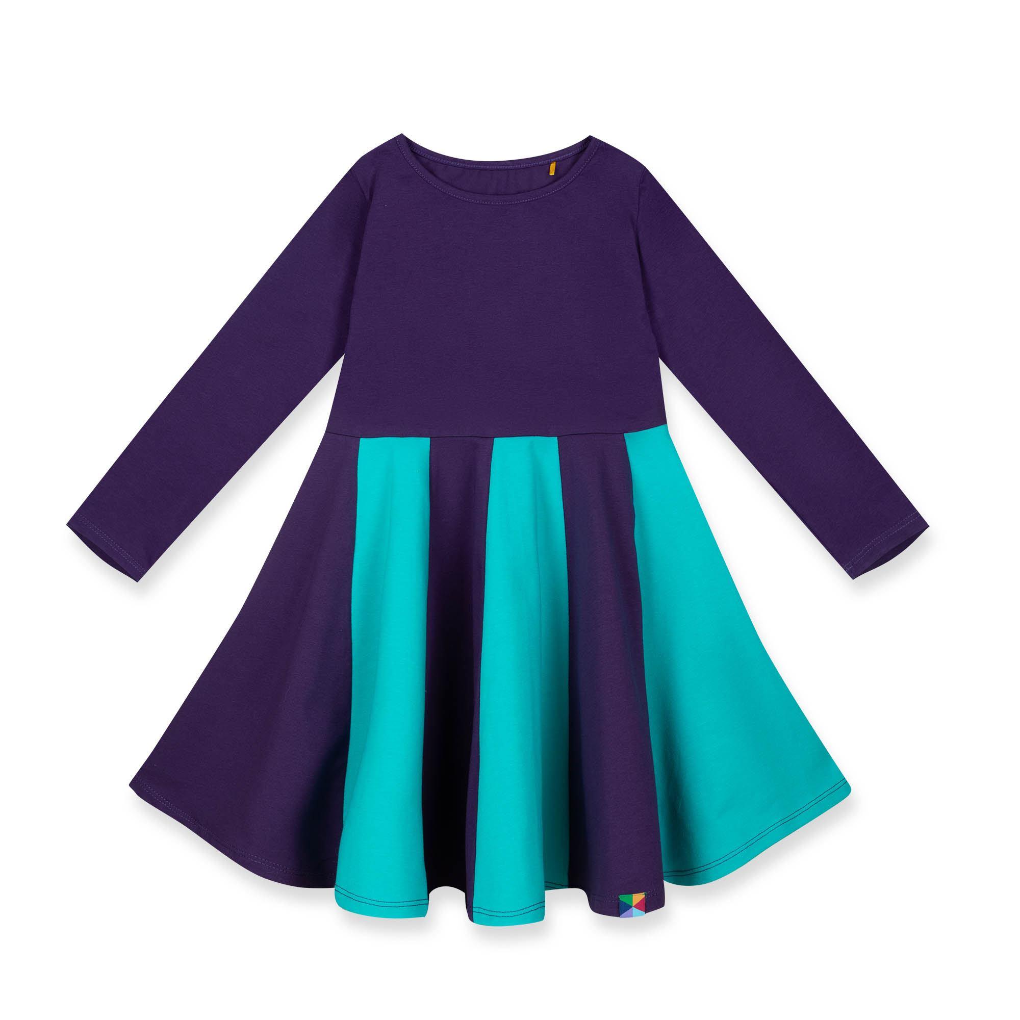 Violet - turquoise two-tone frill dress