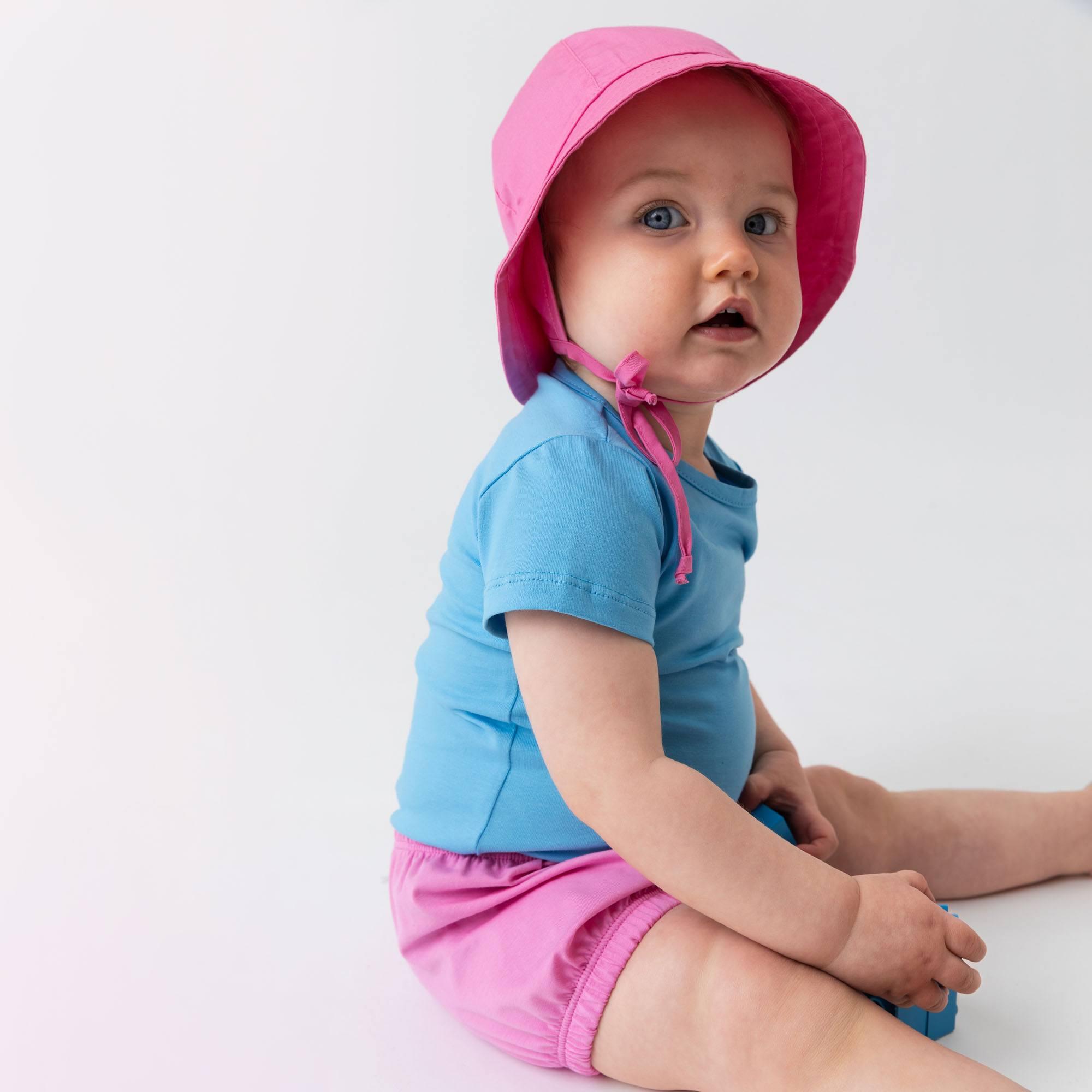 Pastel pink hat with drawstrings