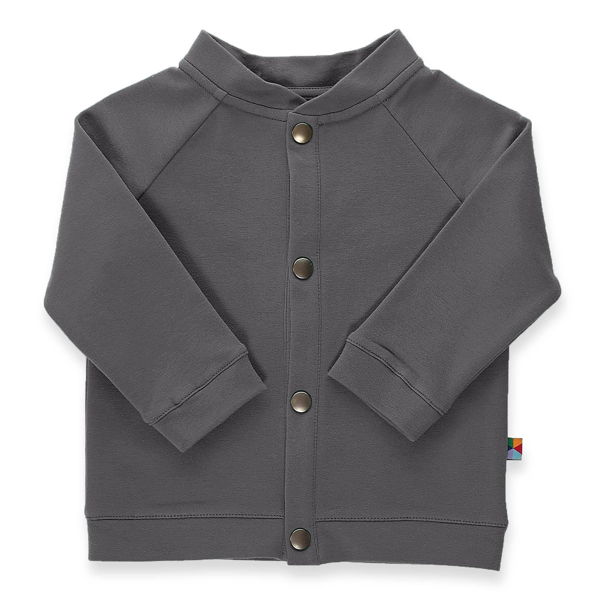 Graphite button-up bomber jacket Baby