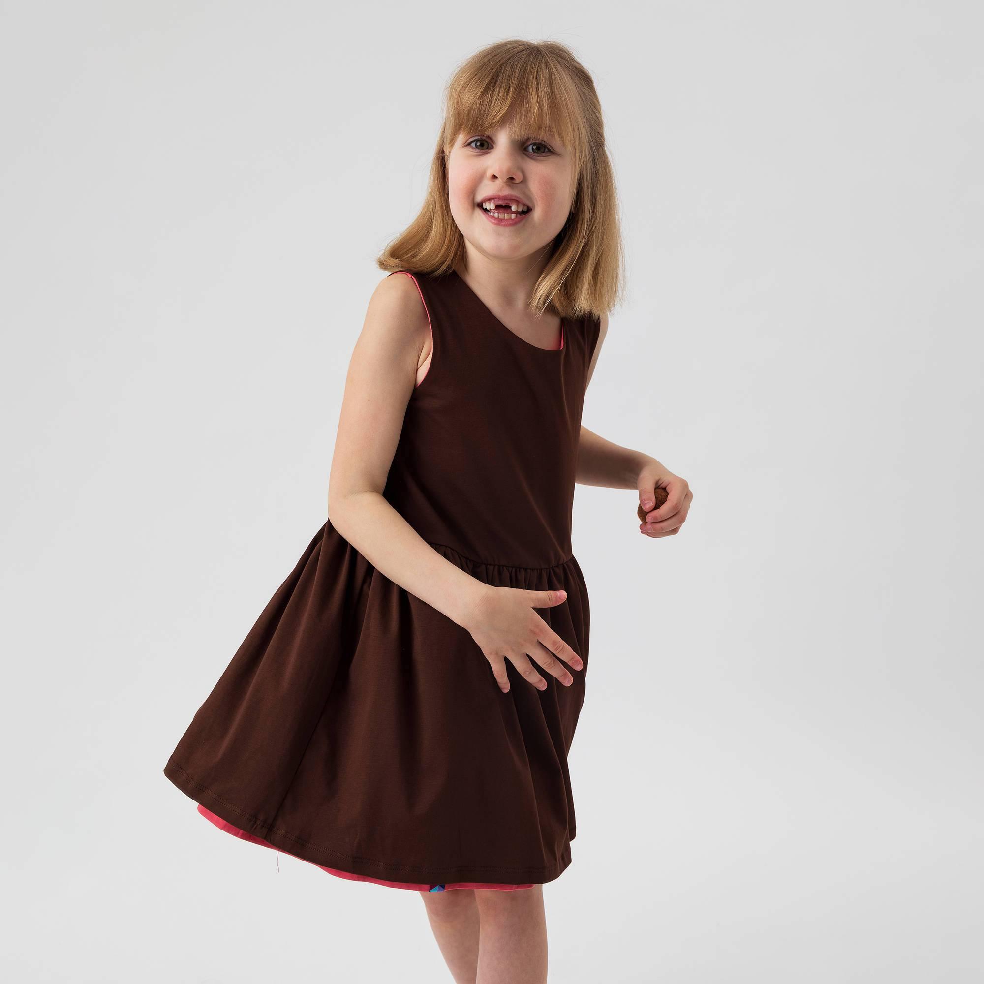 Coral - brown reversible dress