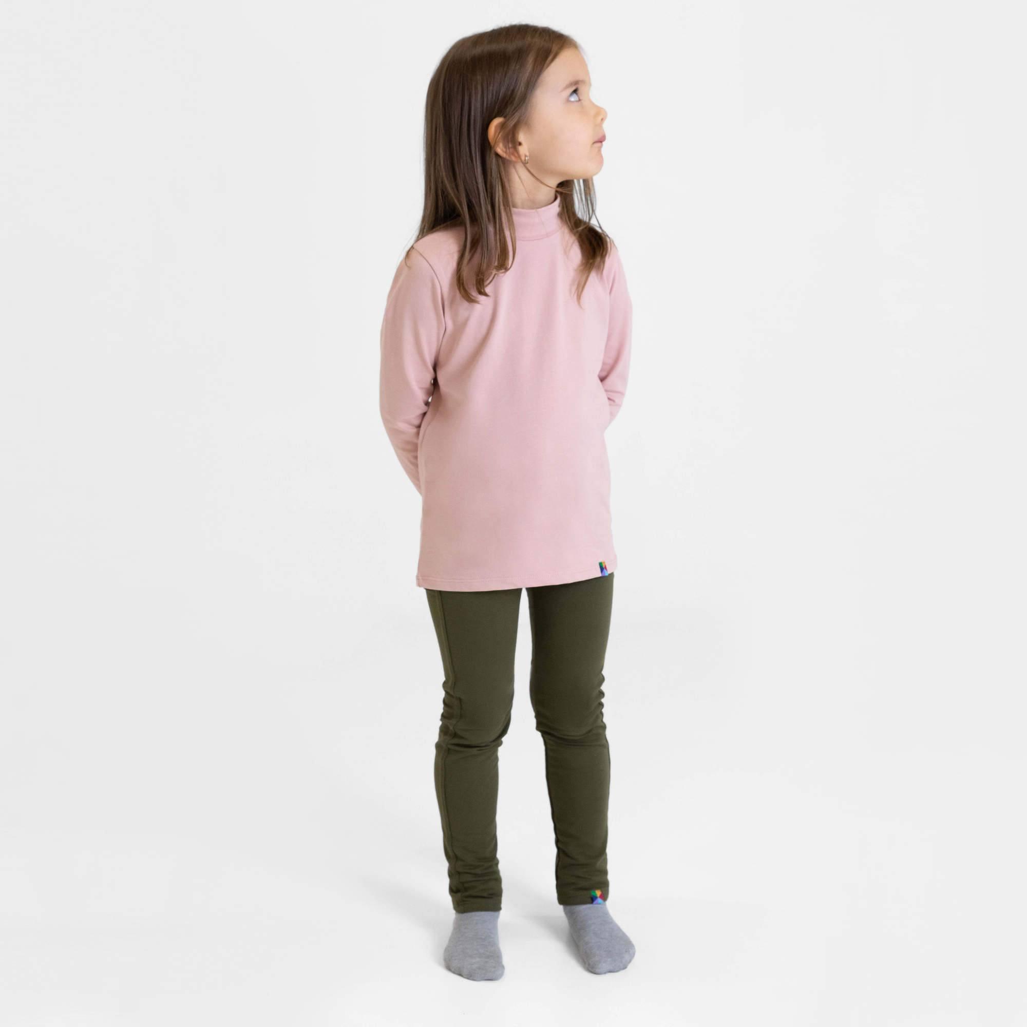 Pastel pink turtleneck long sleeve shirt