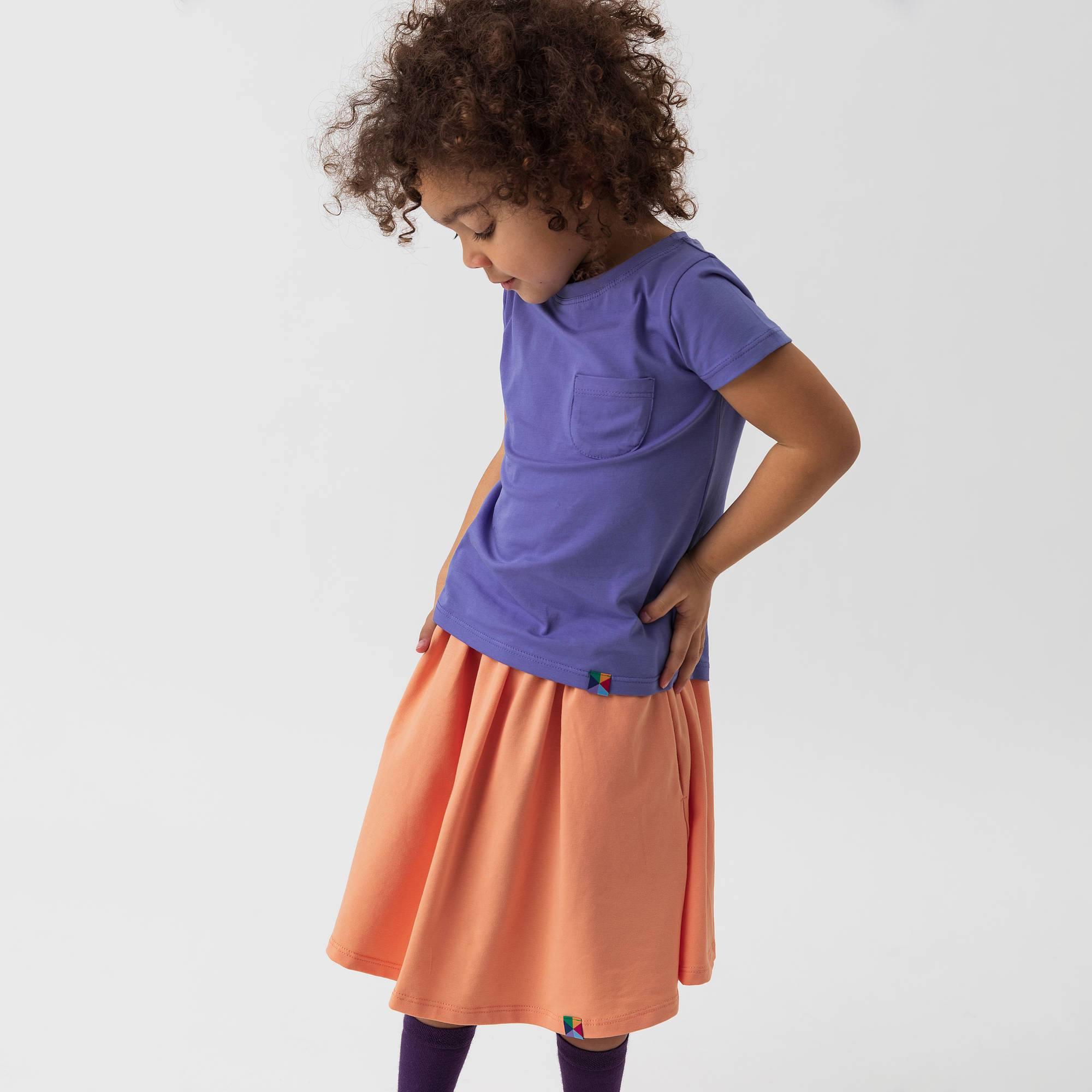 Apricot midi skirt with pockets