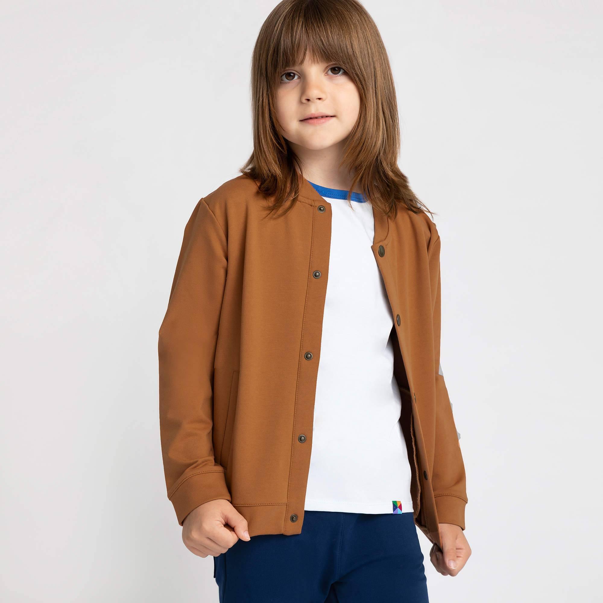 Caramel button-up bomber jacket with pockets