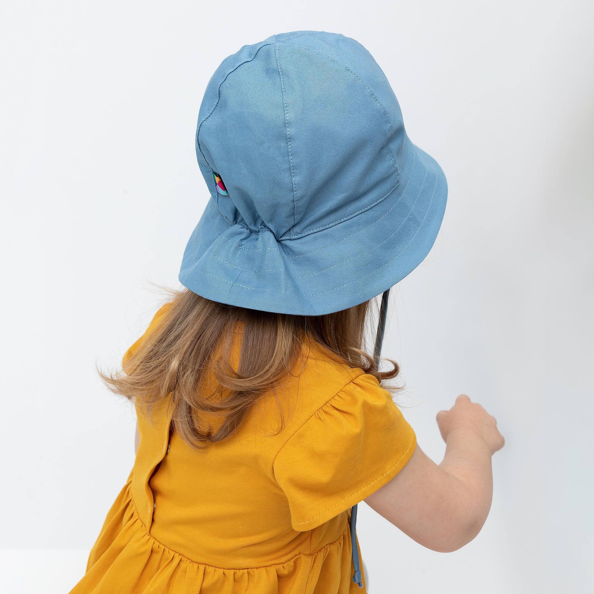 Sky blue hat with drawstrings