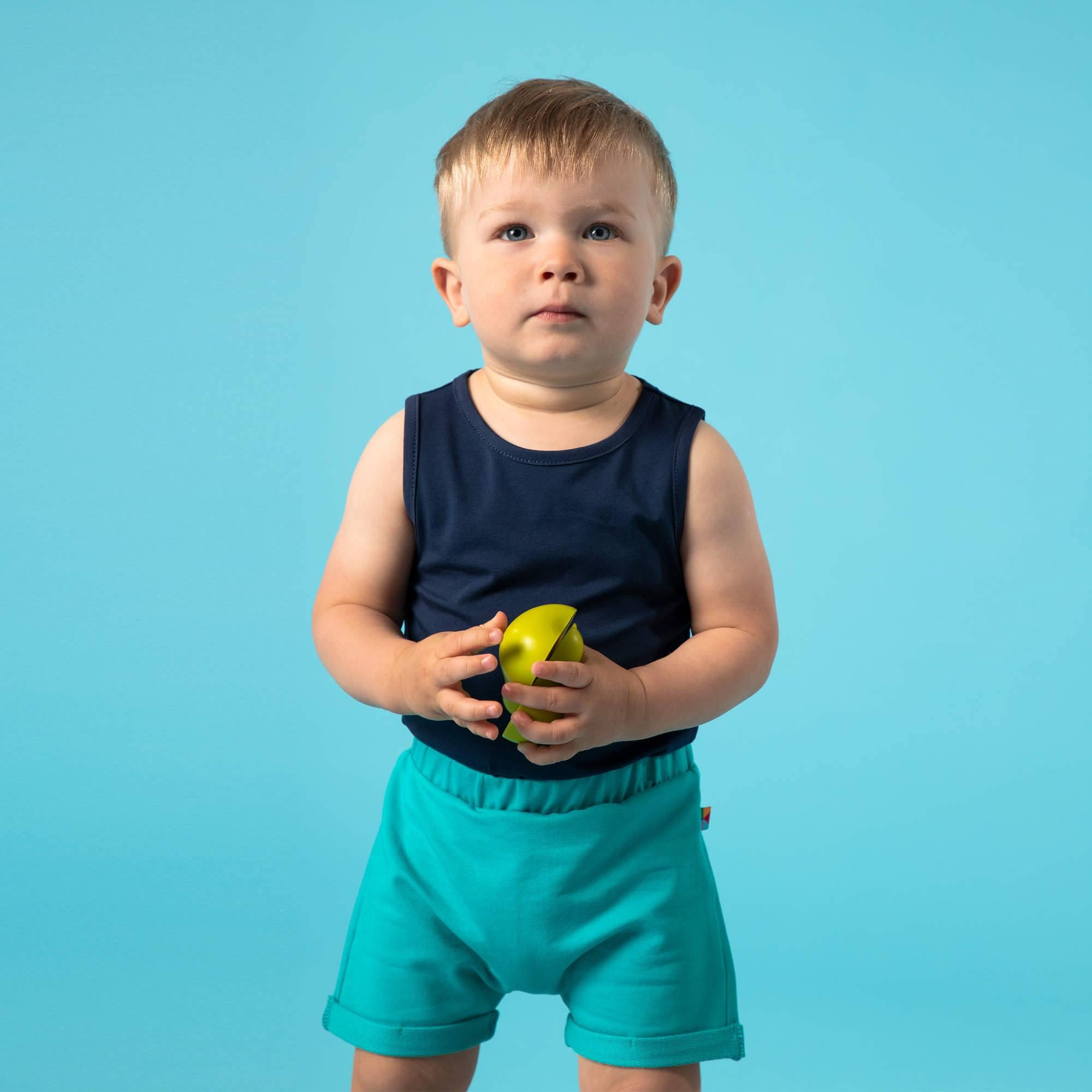 Navy blue sleveless bodysuit