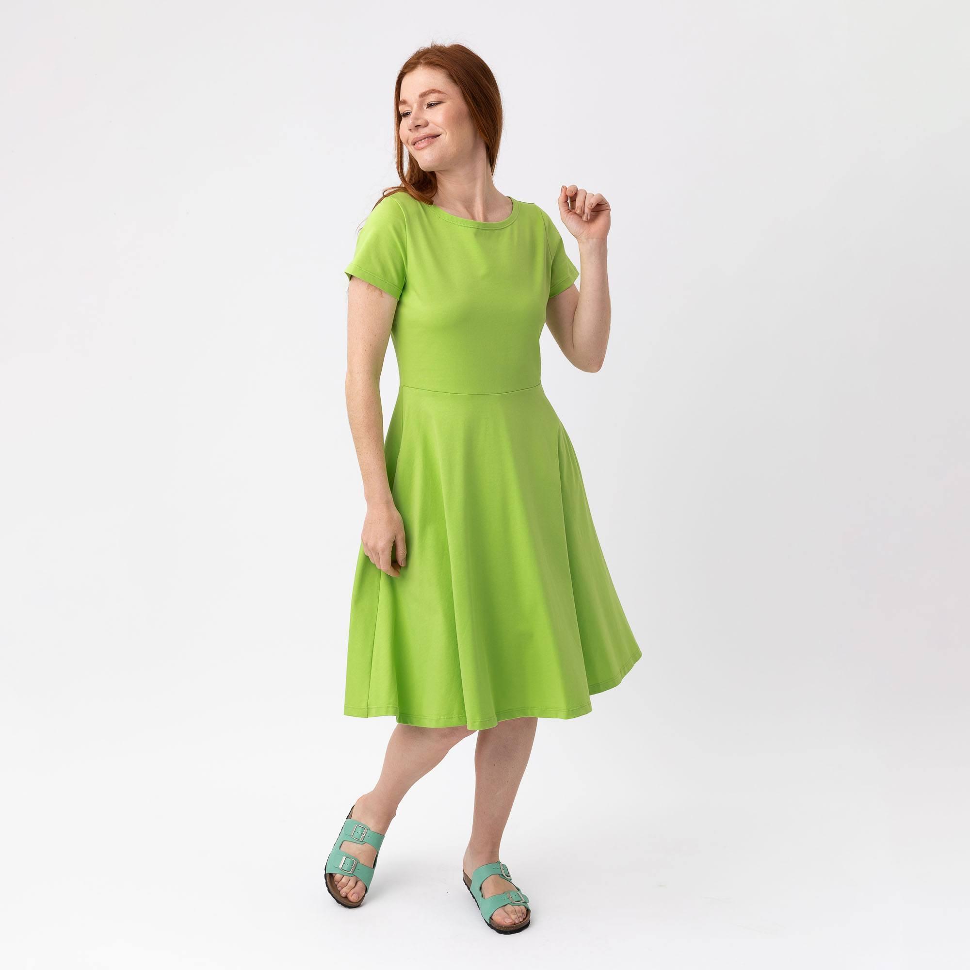 Lime green knee-length dress Women