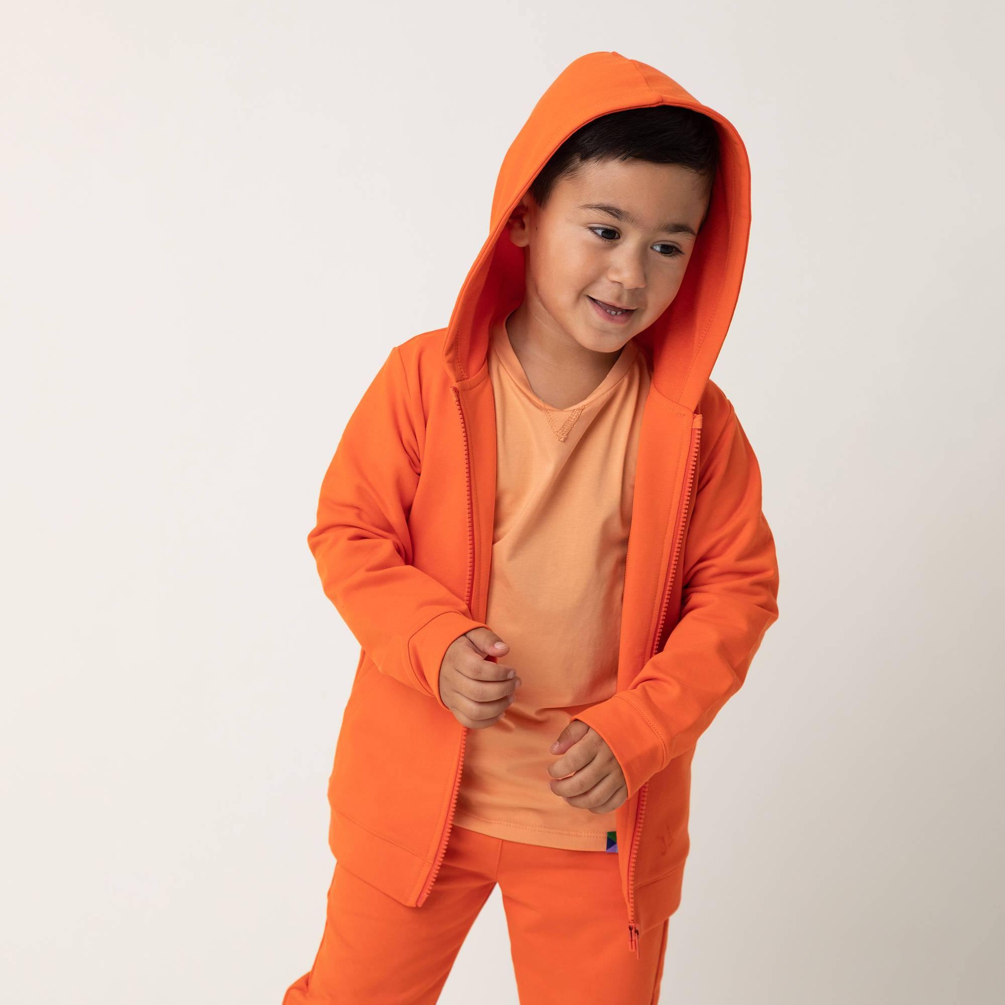 Orange zip-up hoodie