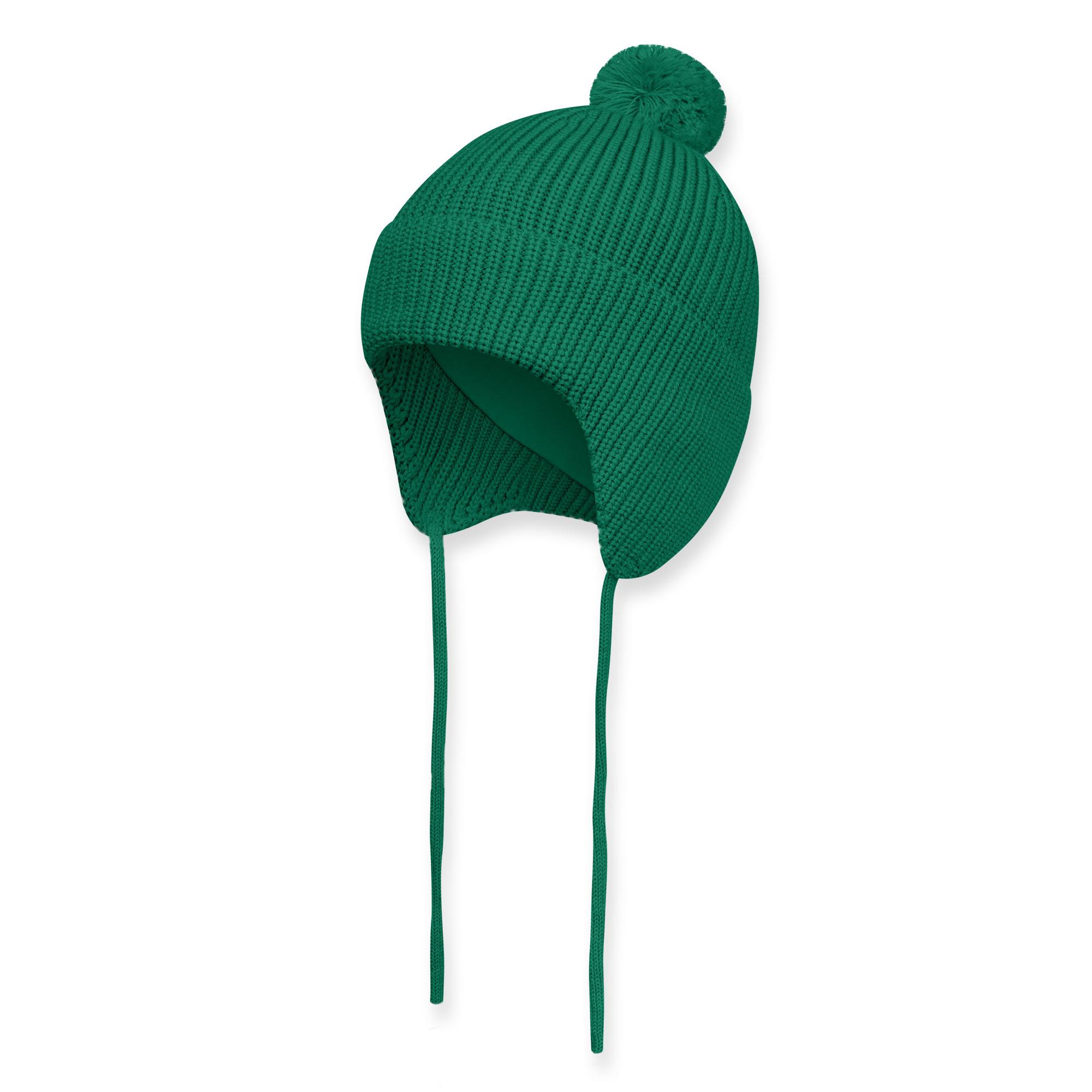 Green merino wool hat Baby