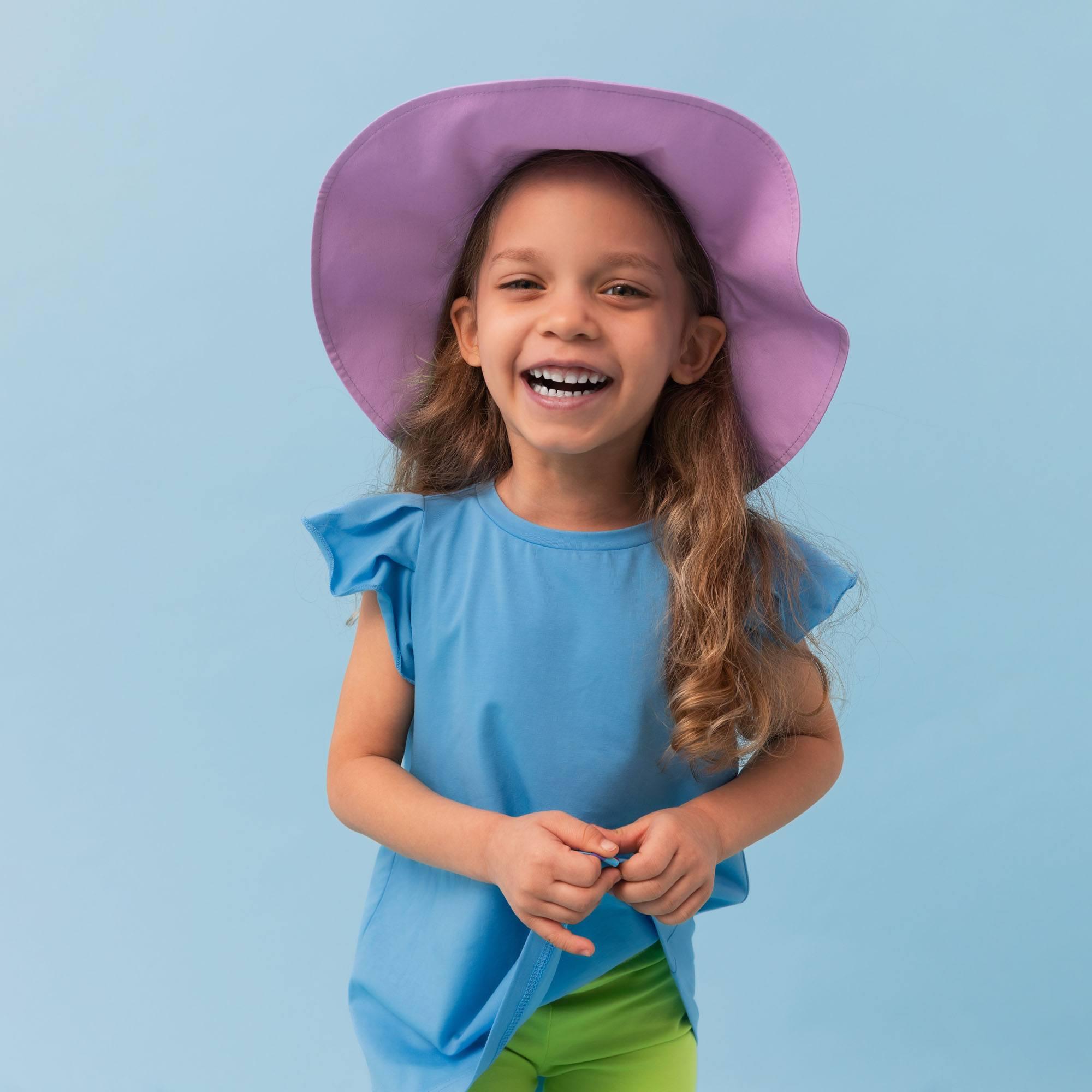 Pastel blue short butterfly sleeve tunic