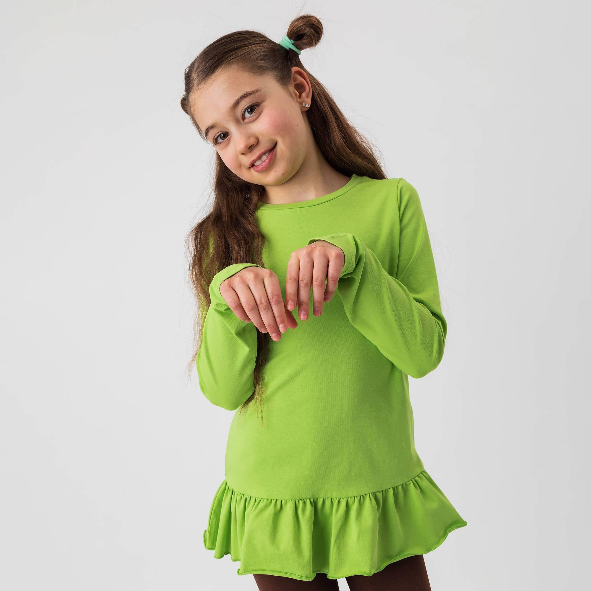 Lime green frill blouse