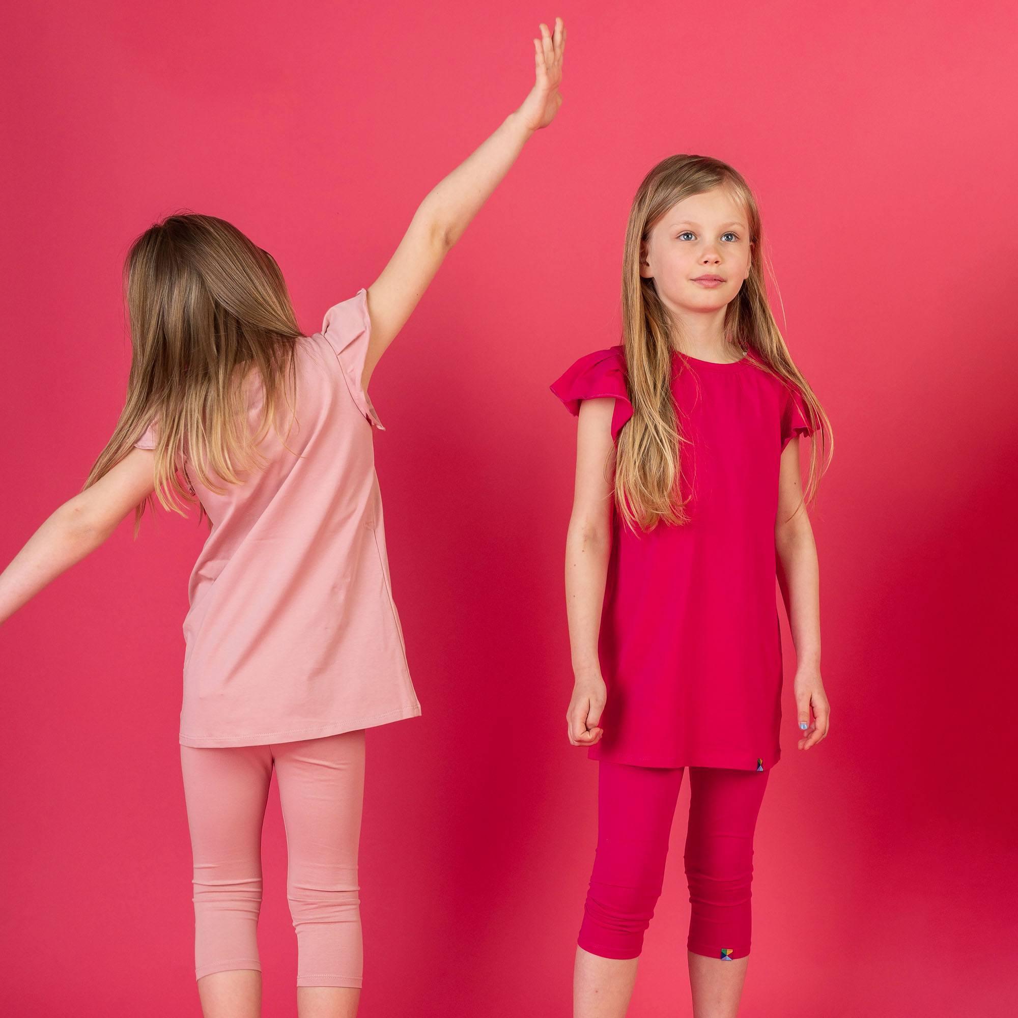 Pink short butterfly sleeve tunic