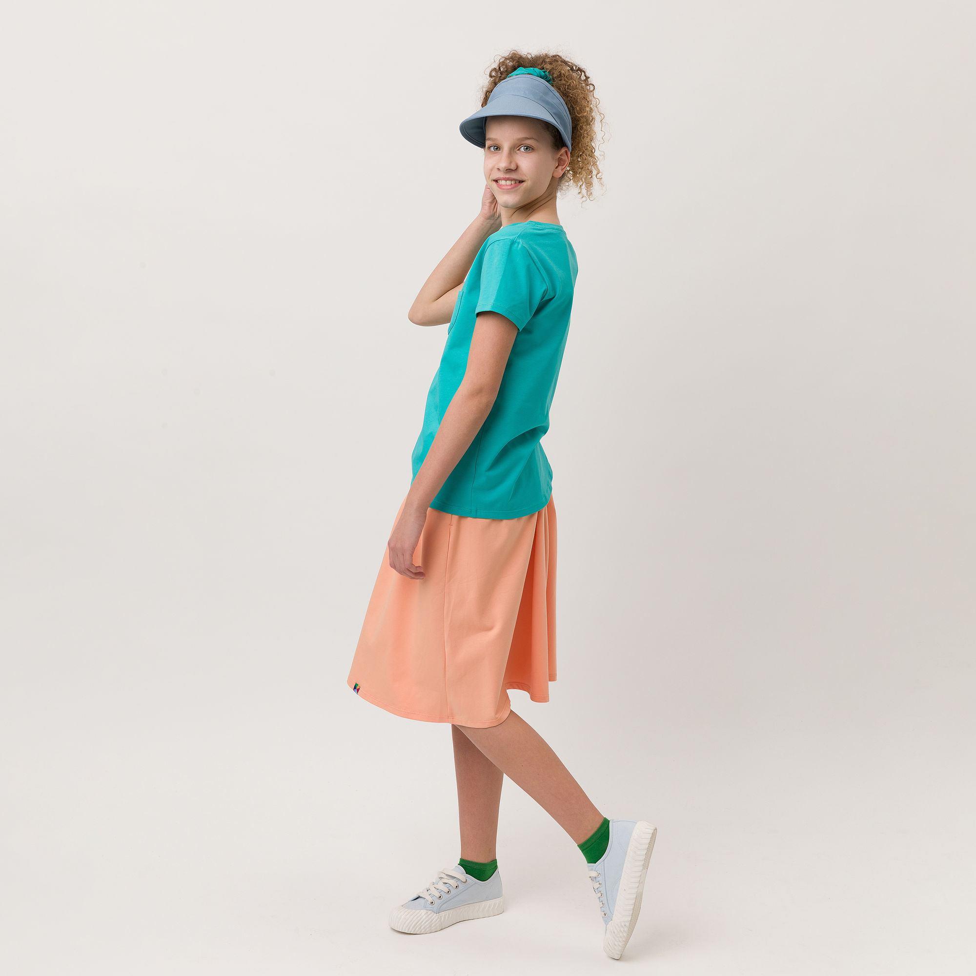 Turquoise T-shirt with a pocket Junior