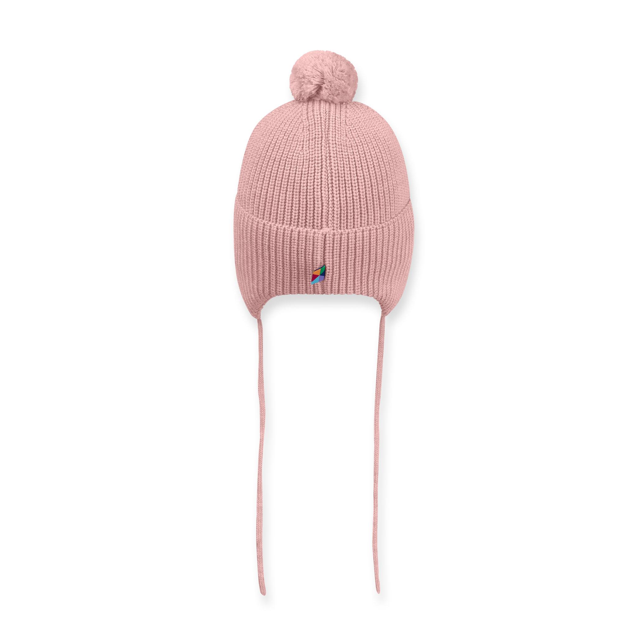 Pastel pink merino wool hat Baby