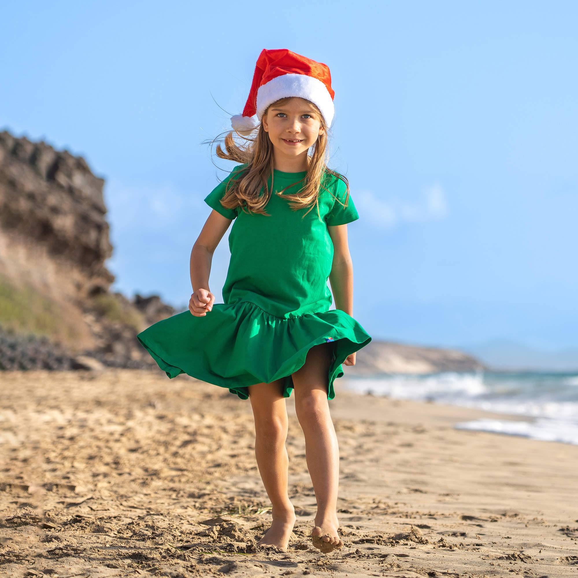 Green frill dress