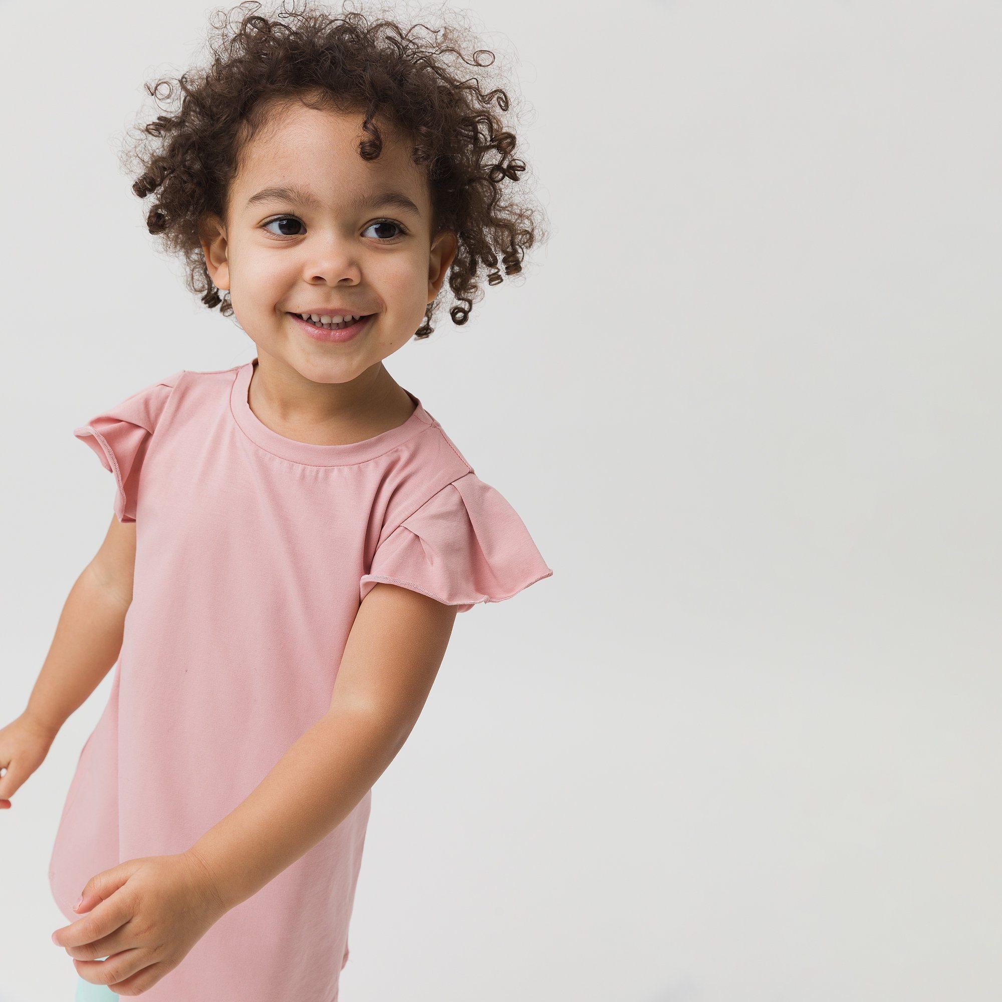 Pastel pink short butterfly sleeve tunic