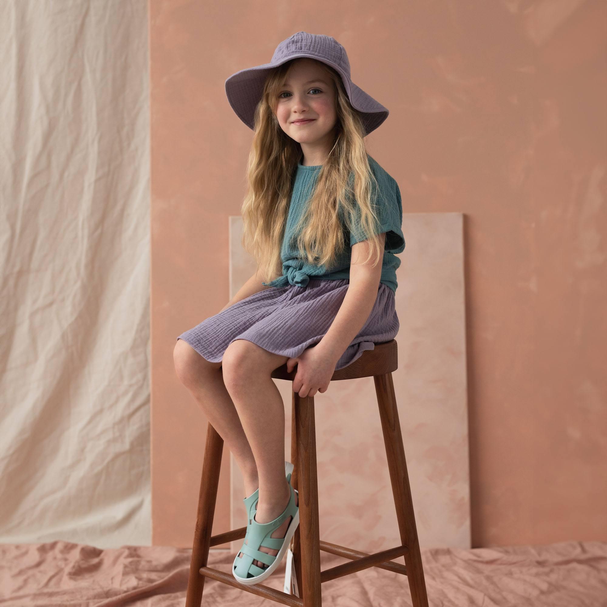 Heather muslin brimmed hat