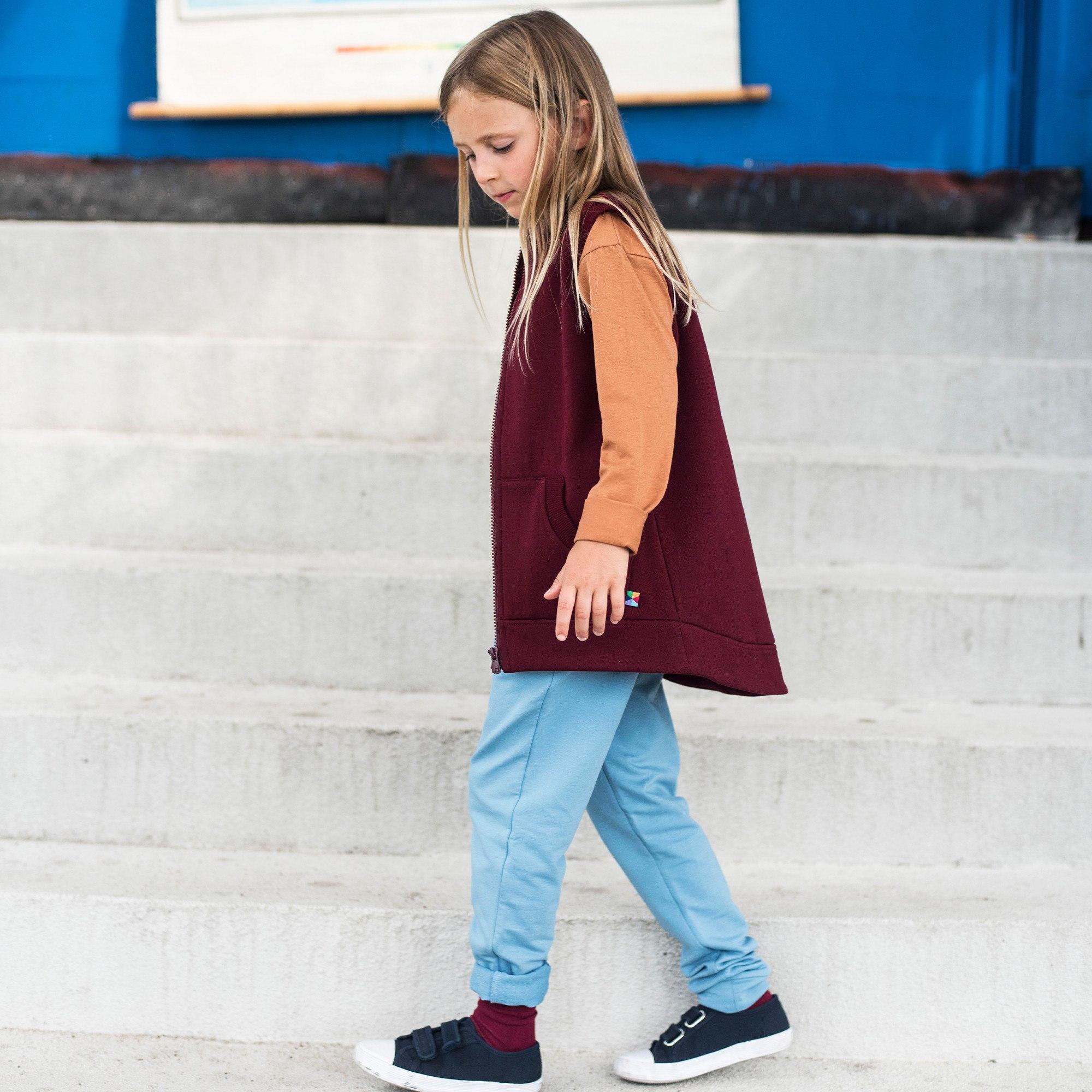 Burgundy zip-up vest