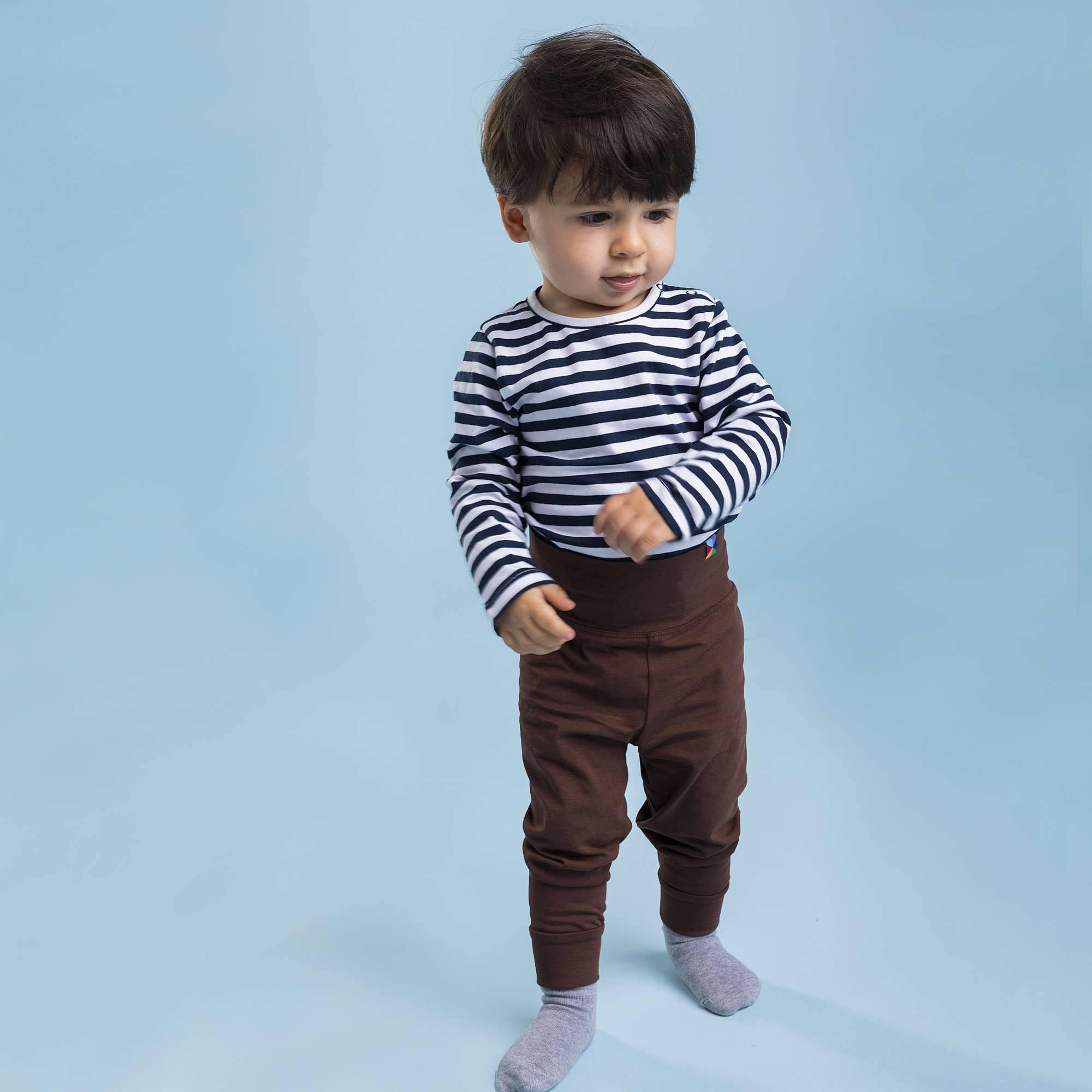 Navy blue stripes long sleeve bodysuit