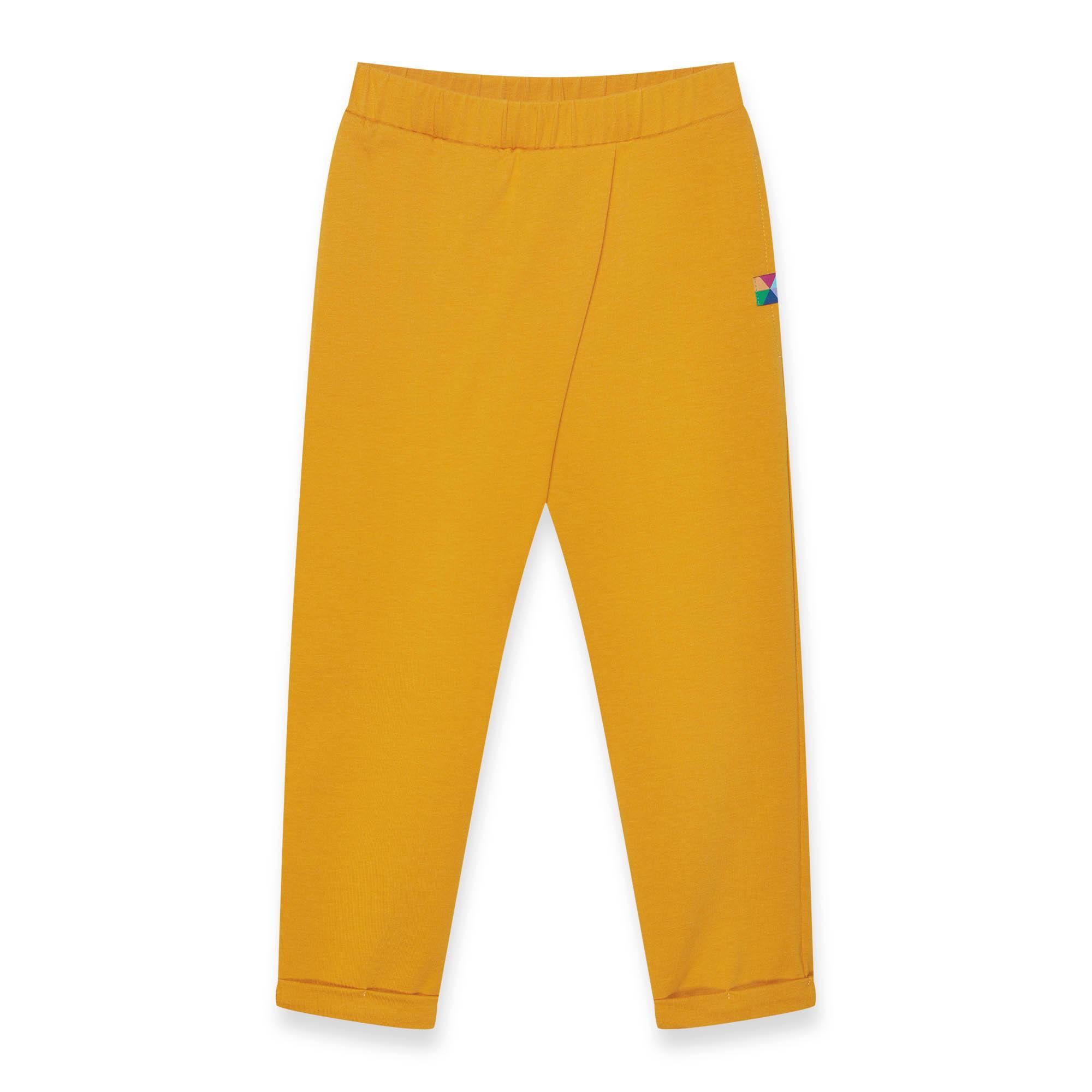 Mustard pants with a pleat