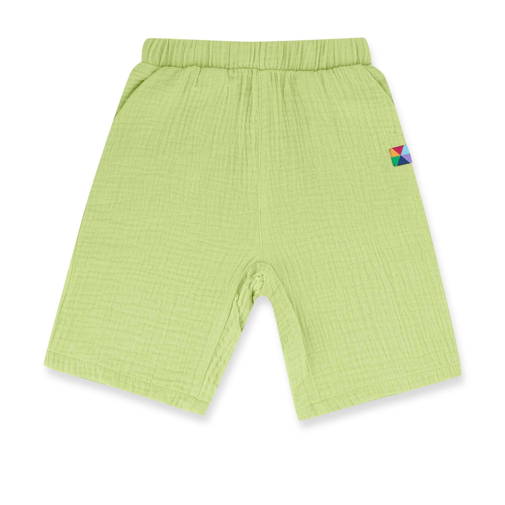 Lime muslin shorts